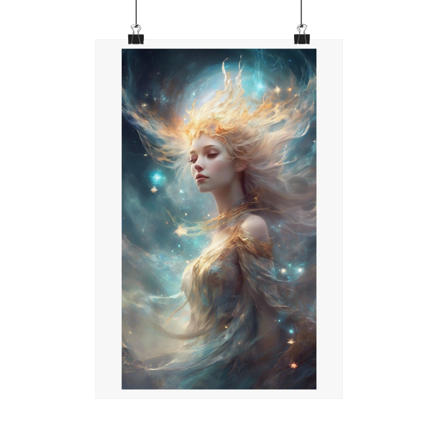 Solar Celestial Spirit Fantasy Portrait Poster