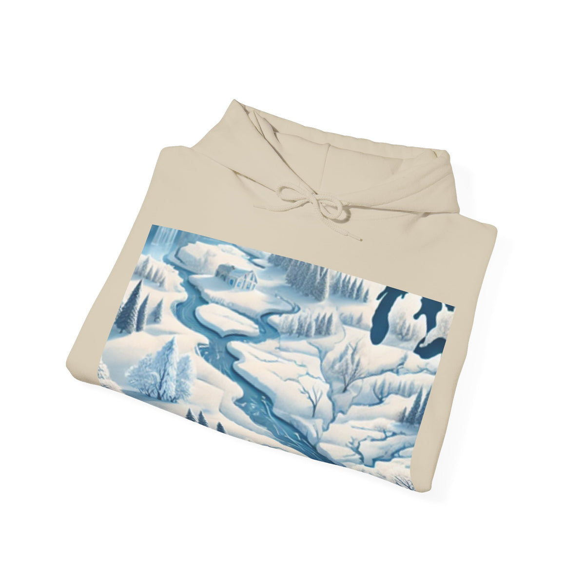 Winter USA Dreamscape Snowy Map Travel Hoodie Geography Gift