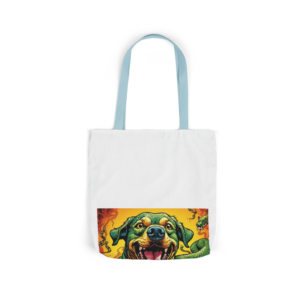 Surreal Serpent Hound Dark Fantasy Canvas Tote Bag
