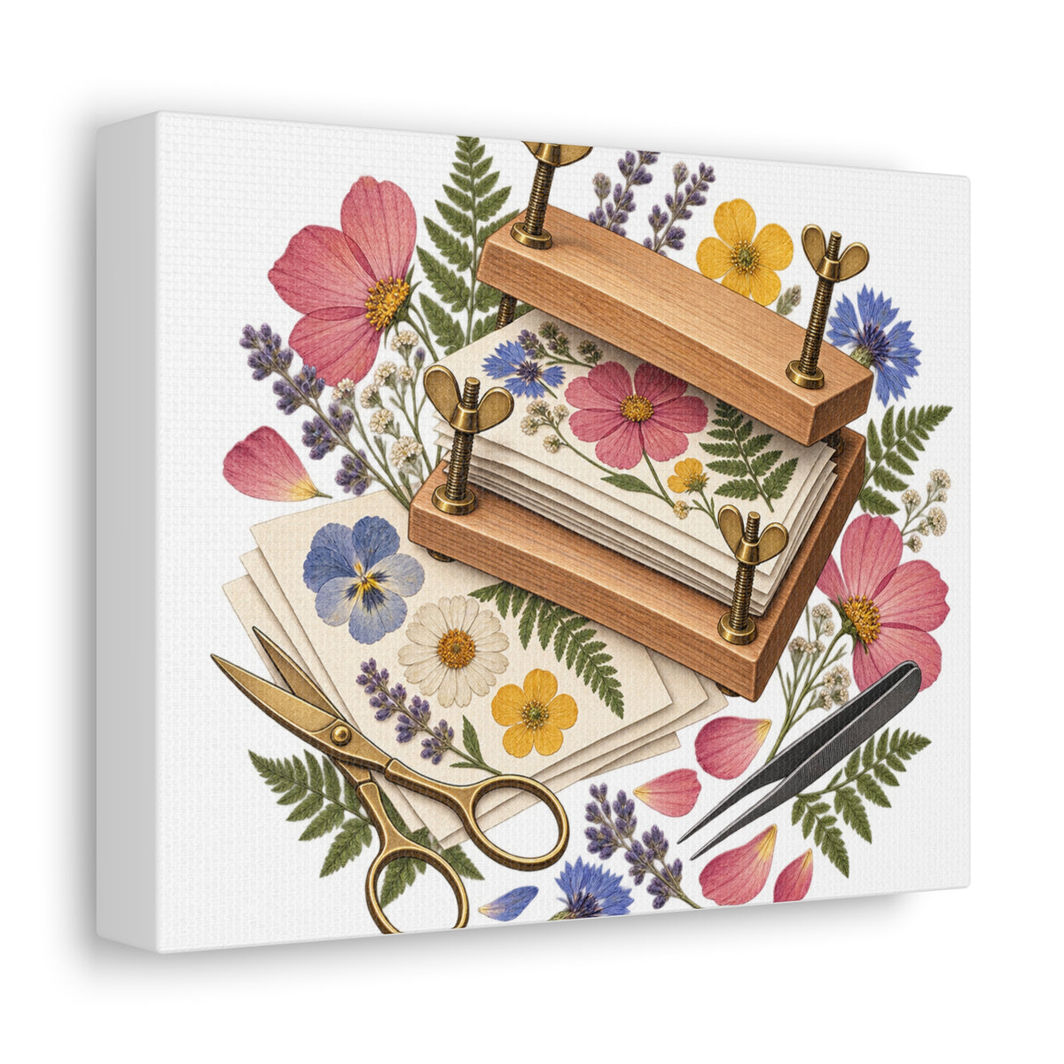 Botanical Flower Press Workshop Canvas