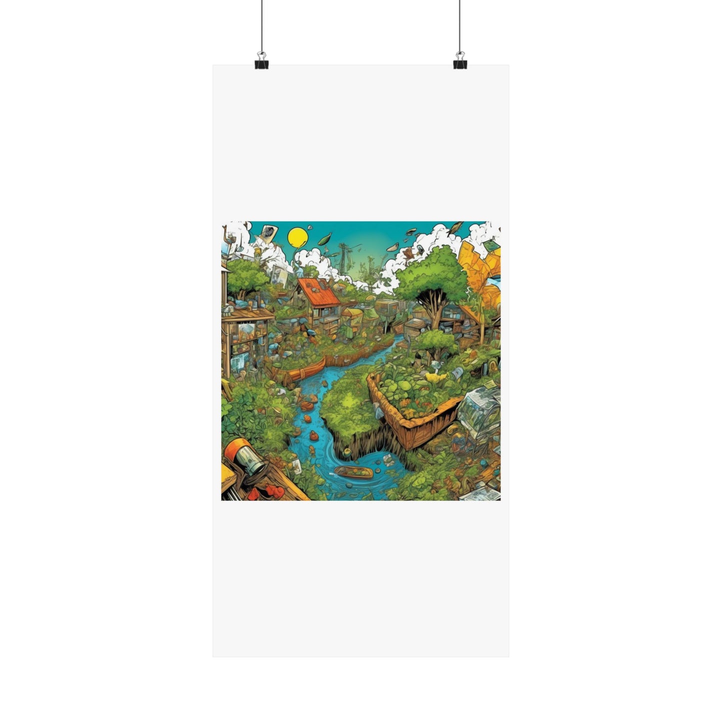 Whimsical Garden Stream Nature Gift Art Poster