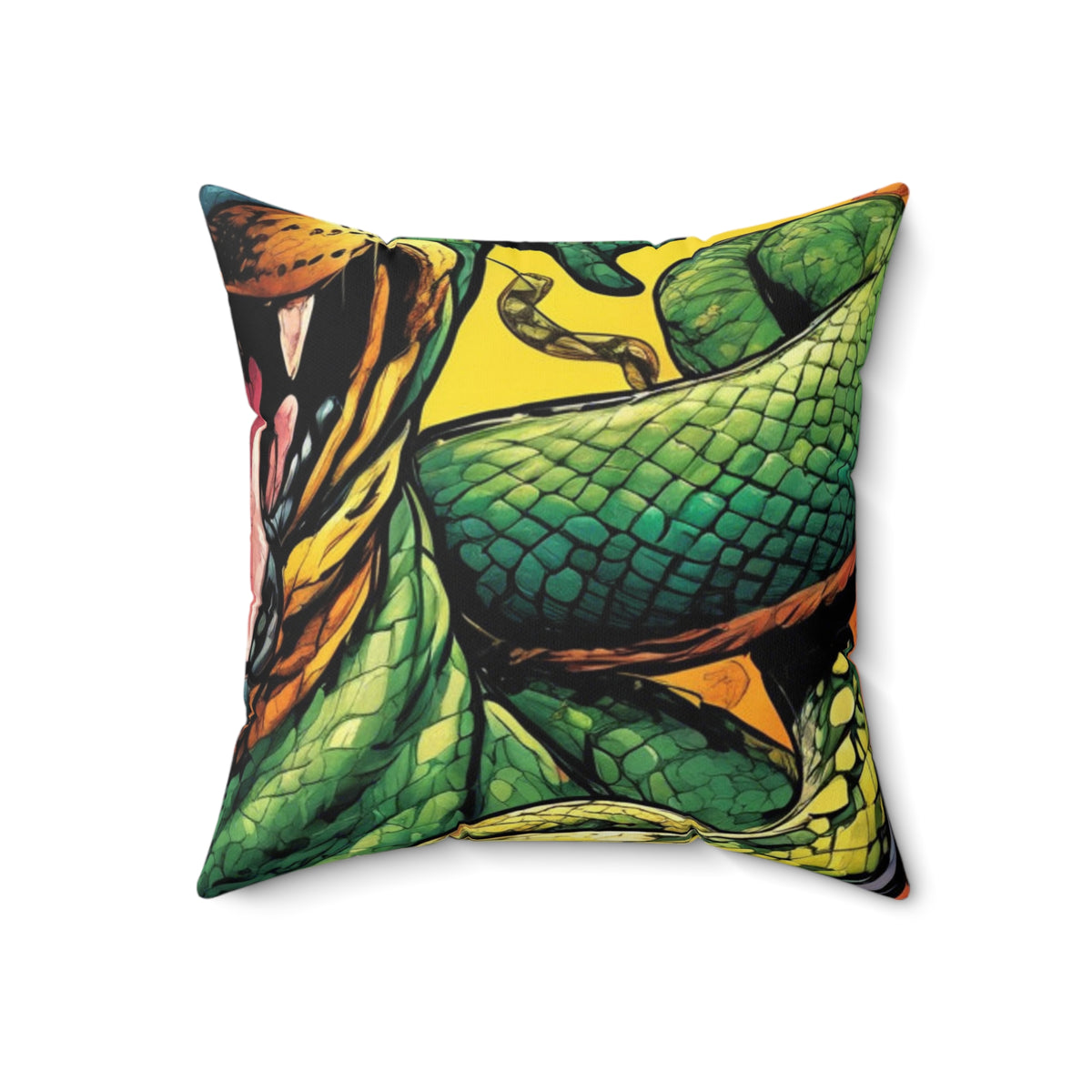 Surreal Serpent Hound Dark Fantasy Decorative Pillow
