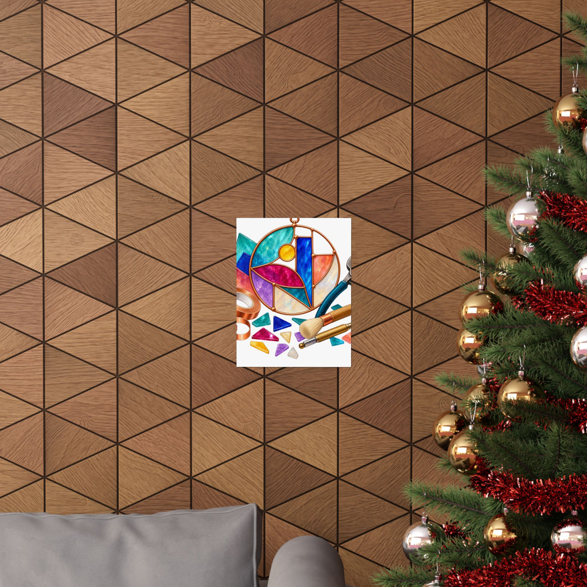 Abstract Stained Glass Suncatcher Workshop Poster
