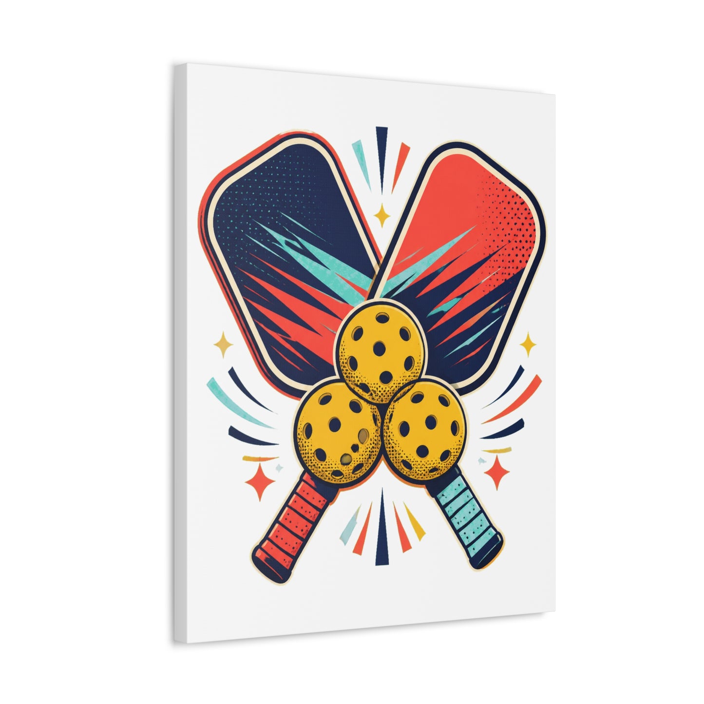 Retro Pickleball Paddles Recreational Sports Canvas Art