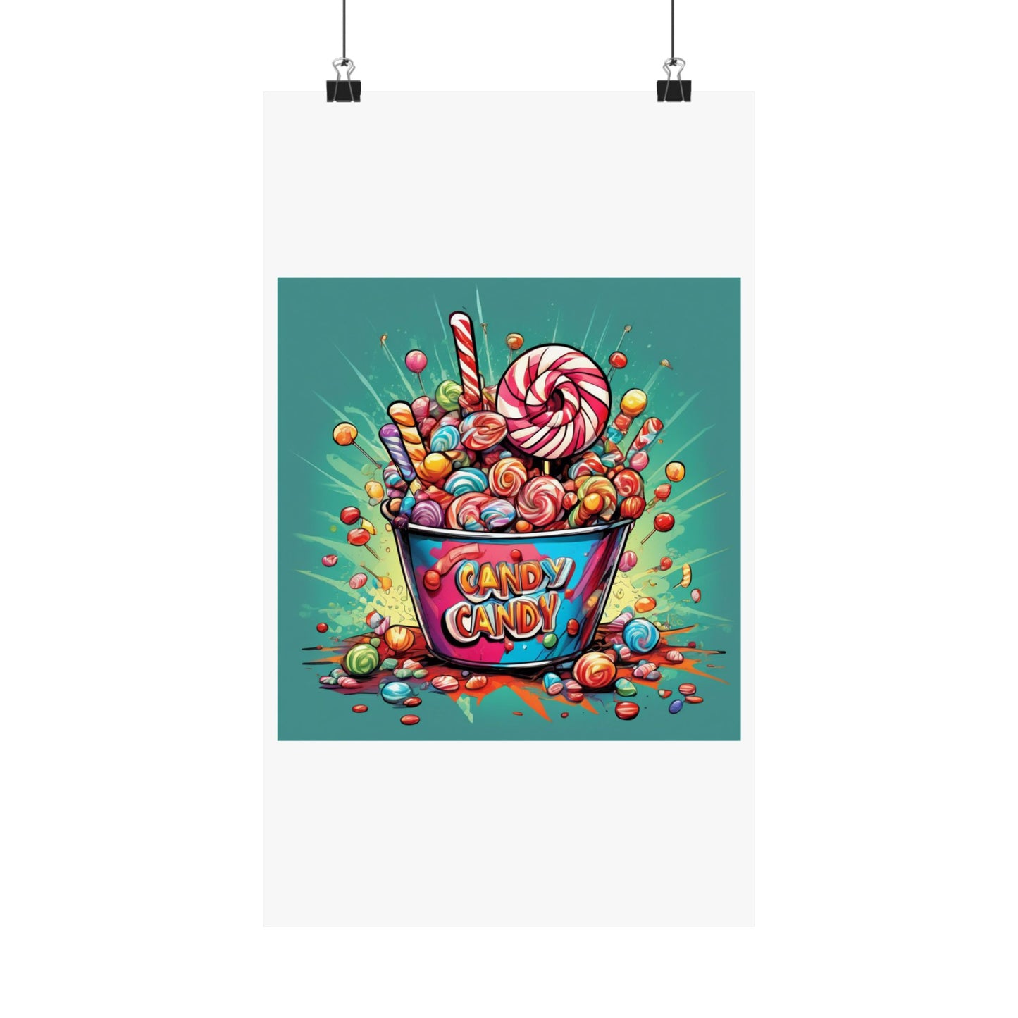 Holiday Candy Bucket Sweets Gift Art Poster