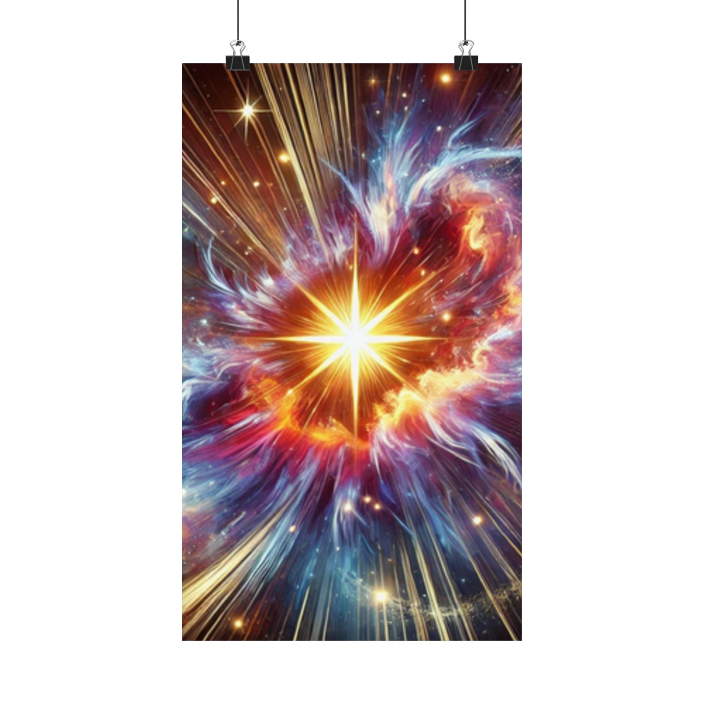 Cosmic Starburst Energy Abstract Space Poster Wall Art Decor