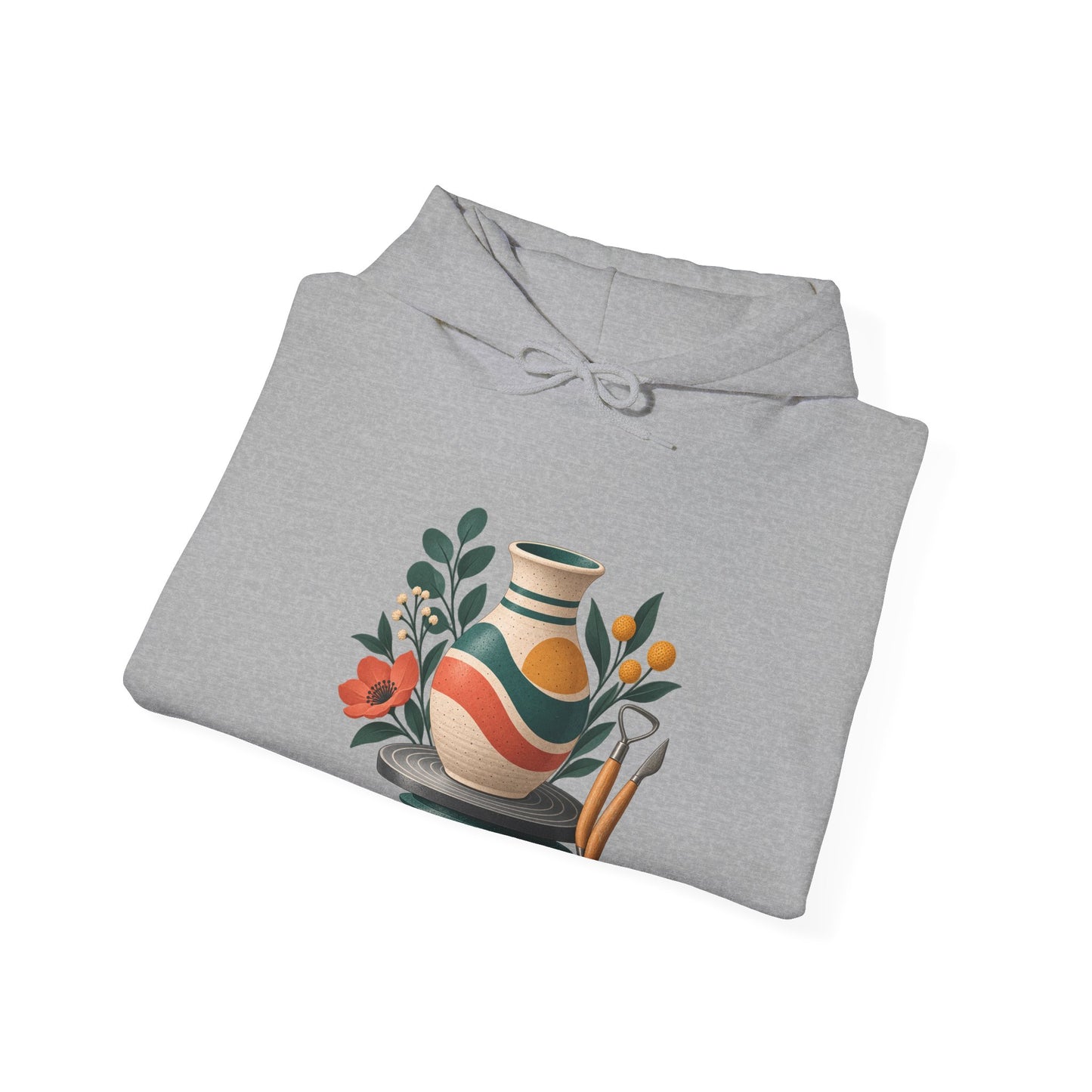 Midcentury Pottery Botanical Art Hoodie