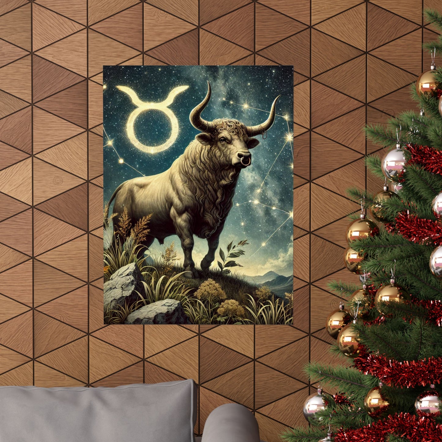Taurus Bull Constellation Celestial Wall Art Poster