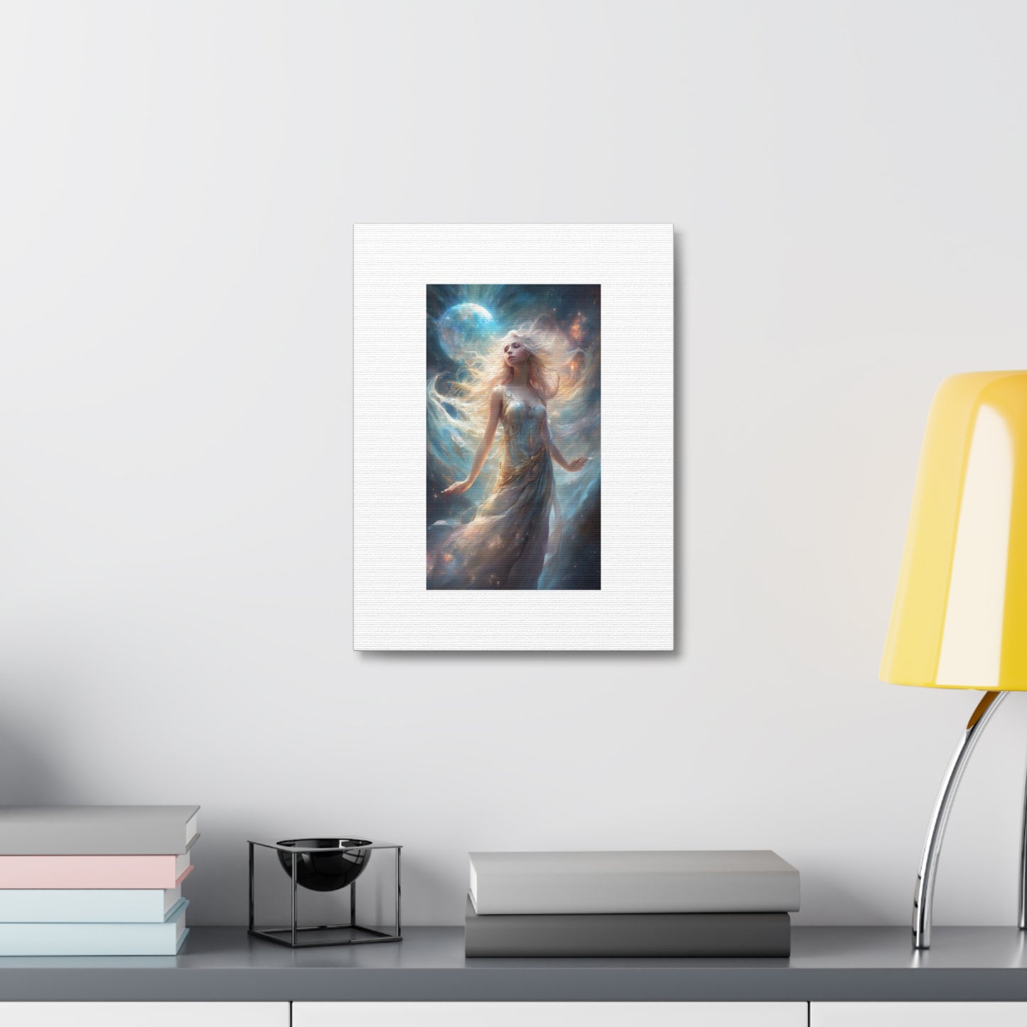 Moonlit Celestial Maiden Fantasy Portrait Canvas