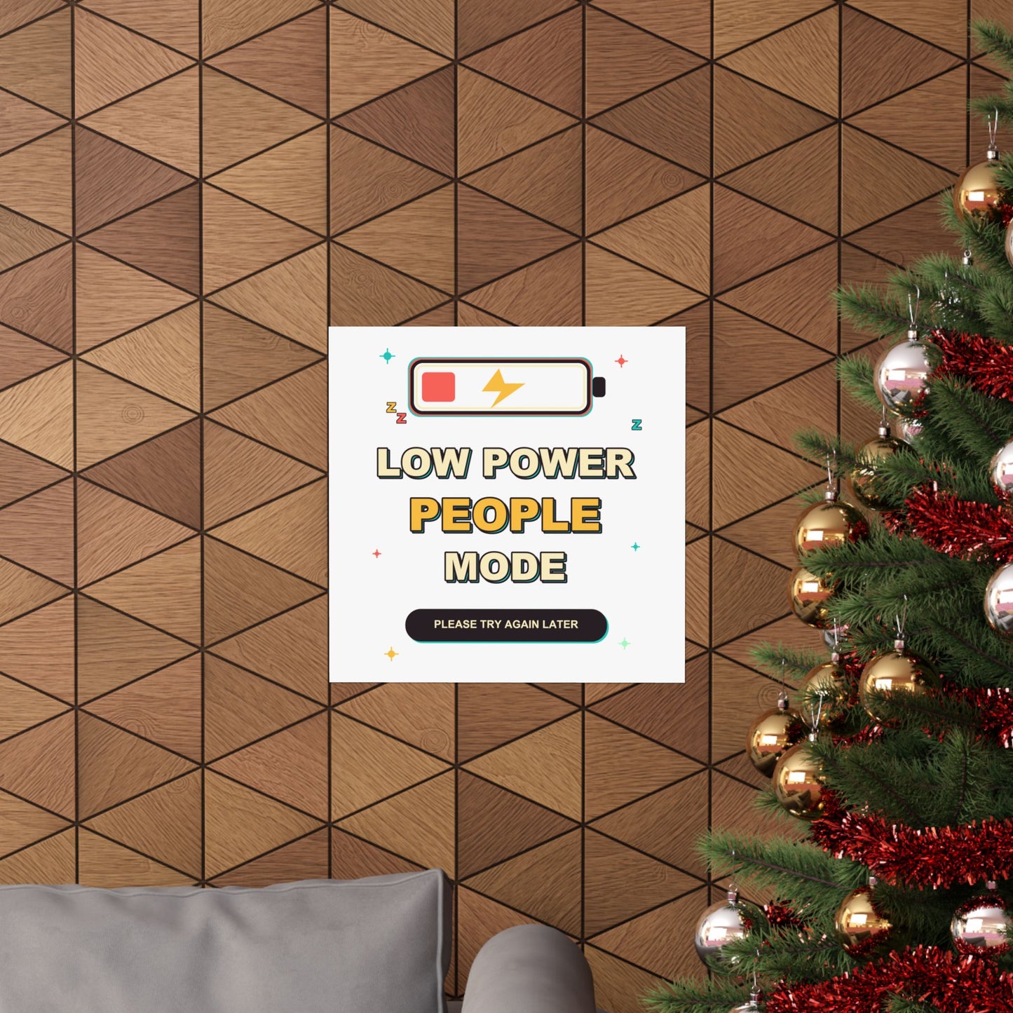 Low Power People Mode Funny Introvert Social Battery Poster