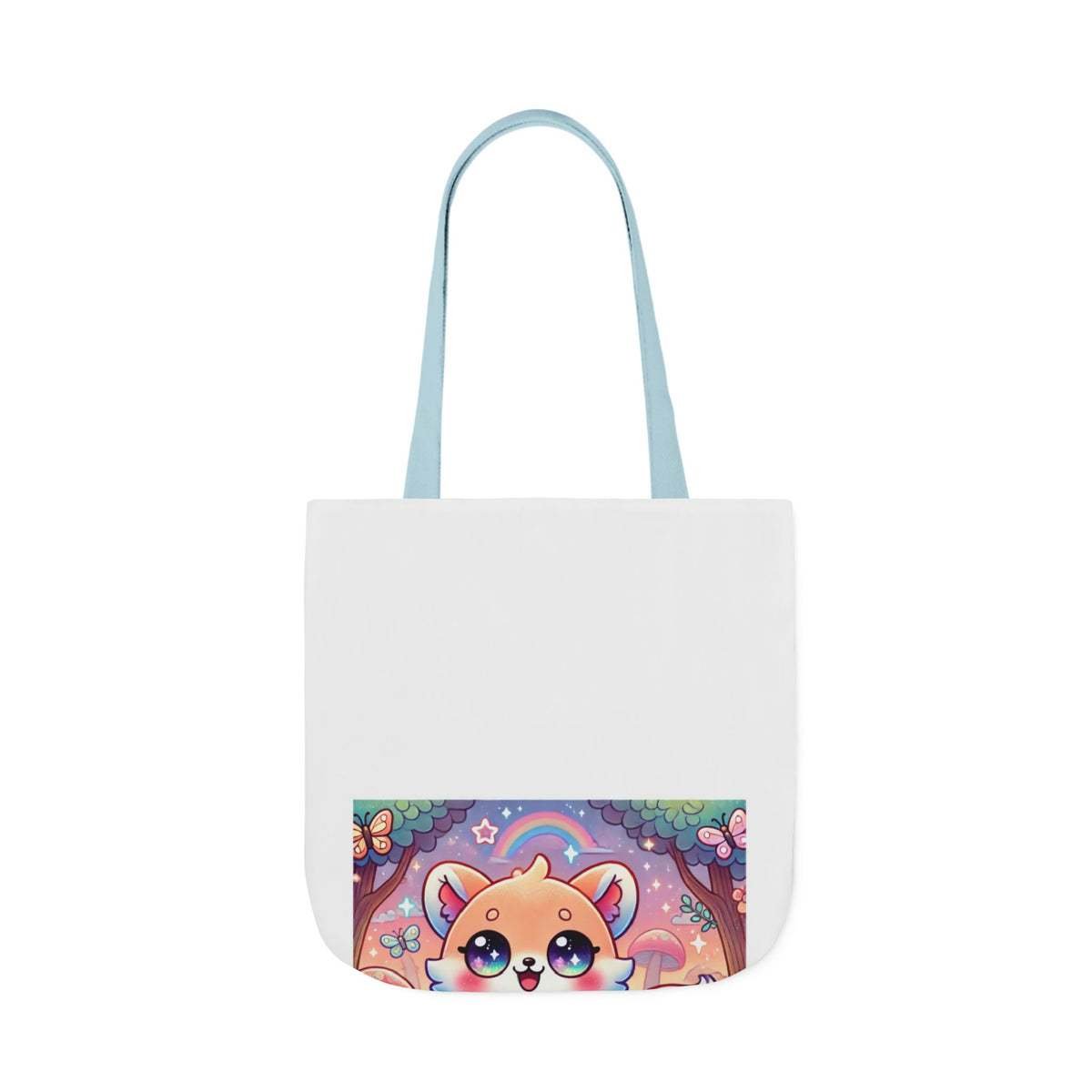 Pastel Woodland Fox Mushroom Kawaii Canvas Tote Bag