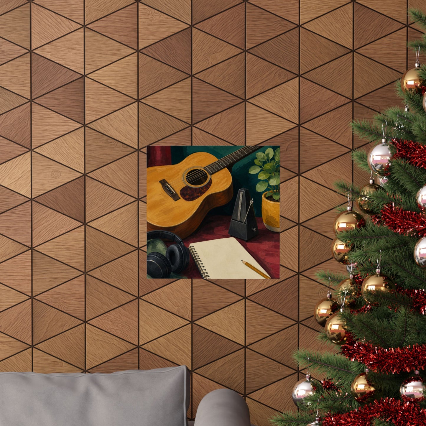 Cozy Acoustic Music Practice Art Poster