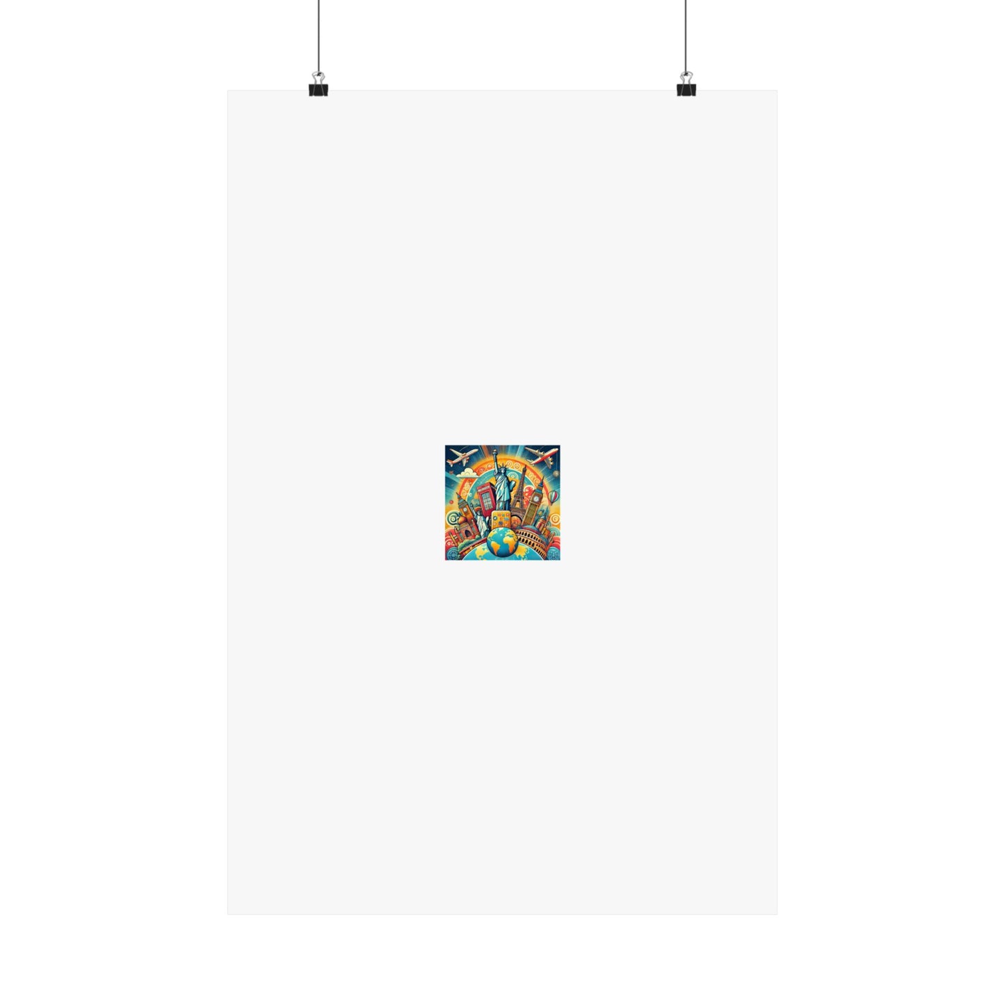 Global Landmark Adventure Collage Colorful Travel Poster