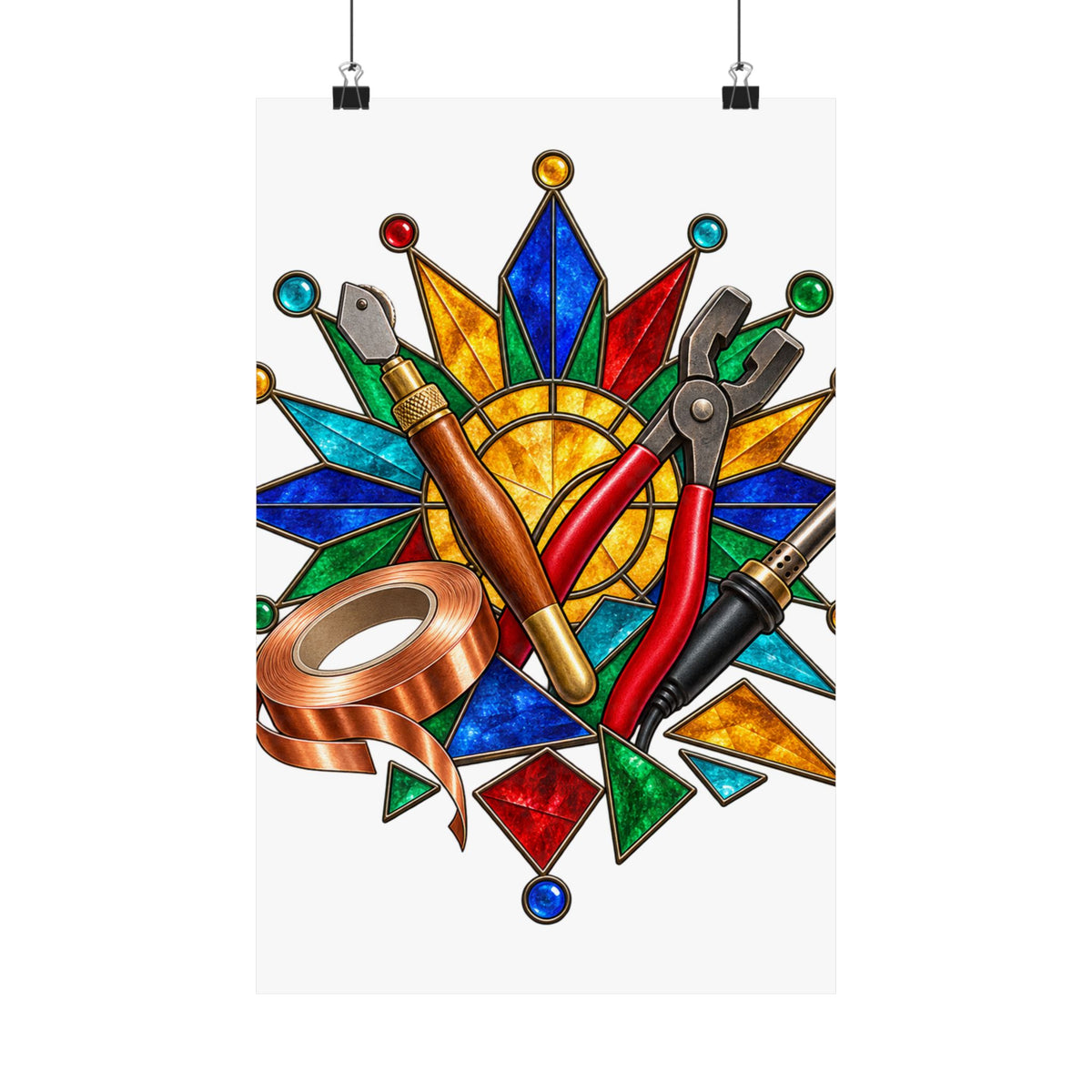 Stained Glass Workshop Tools Poster