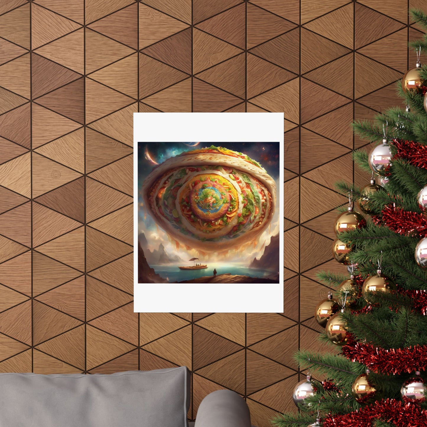 Cosmic Taco Portal Surreal Food Fantasy Art Poster