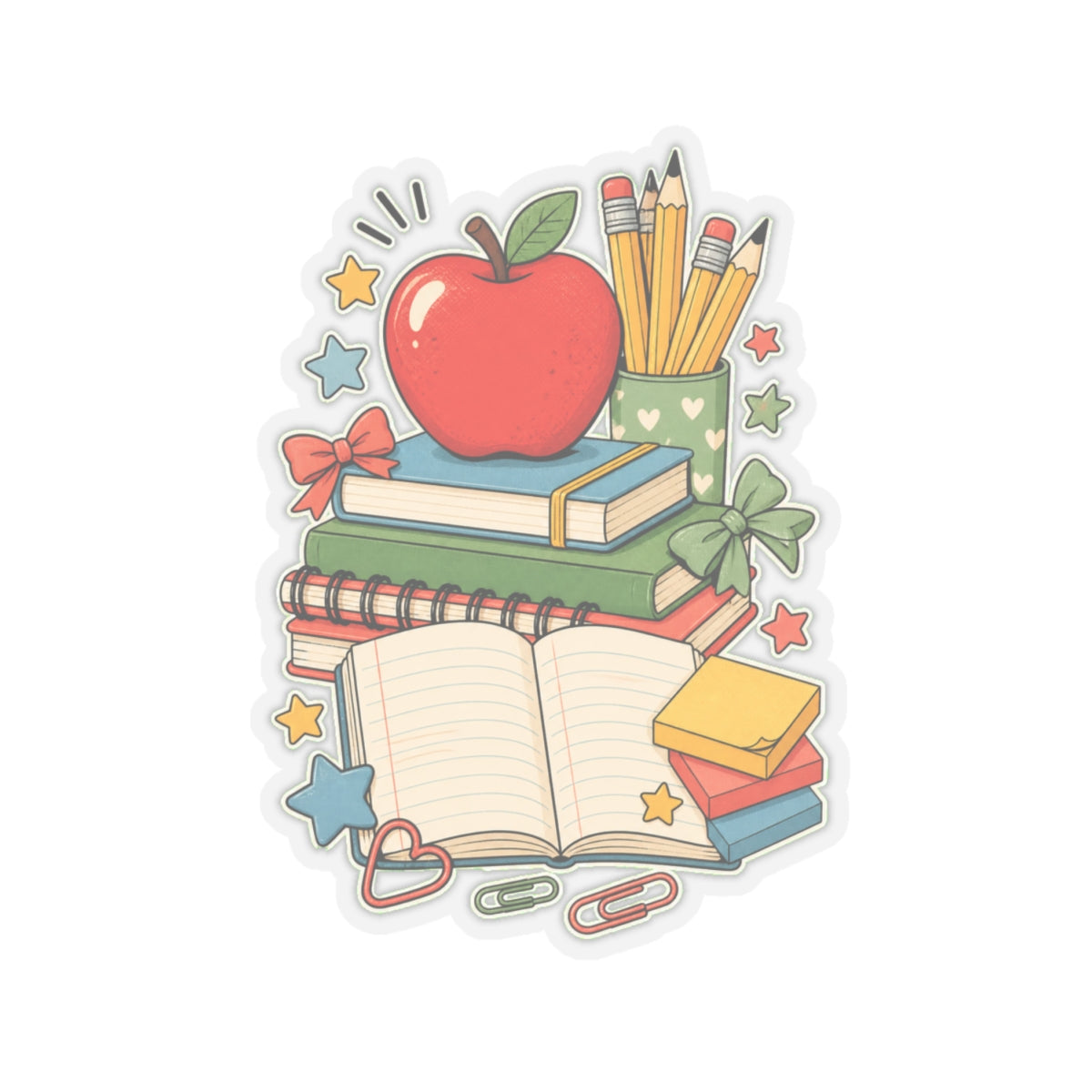 Apple Pencil Desk Stack Back To School Sticker