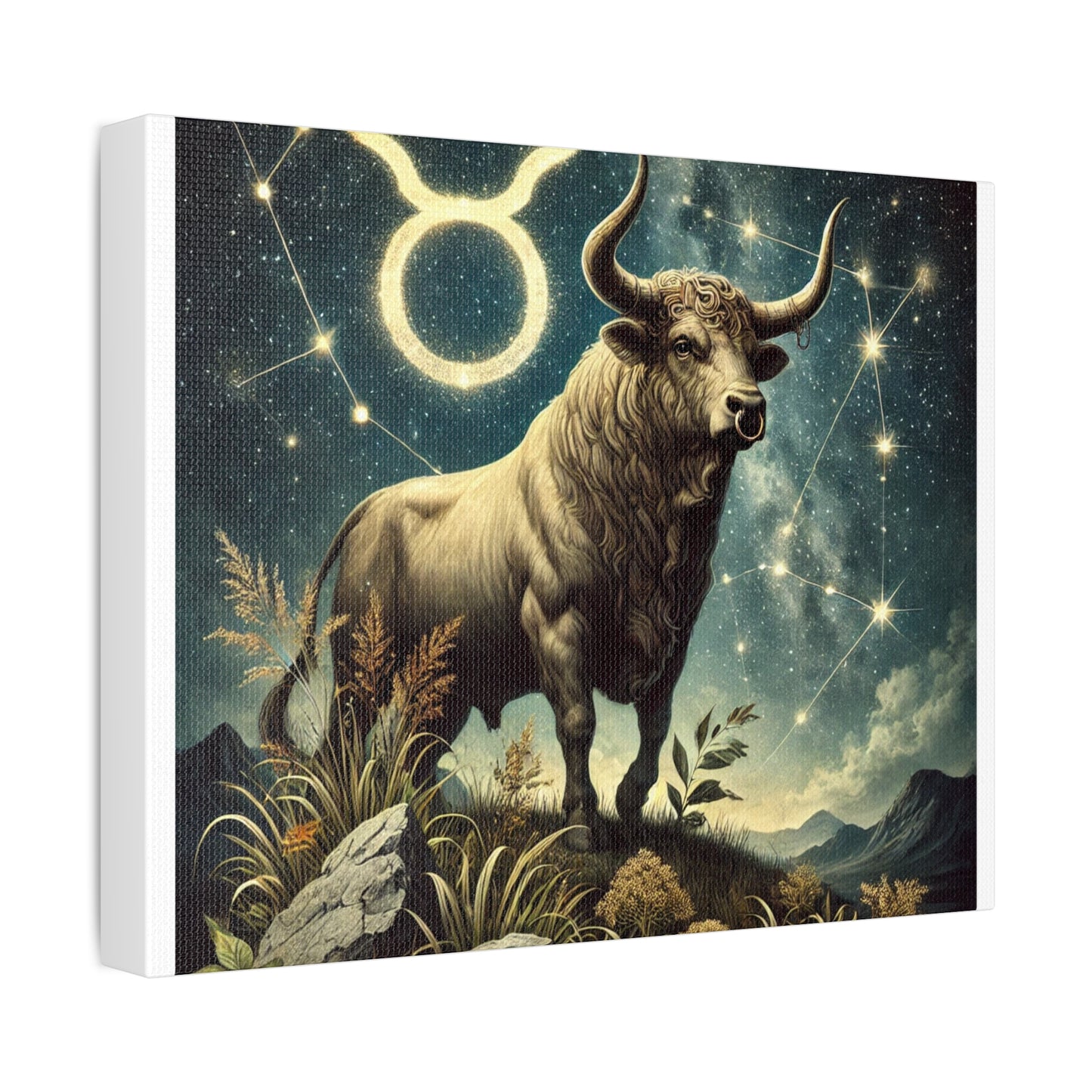 Taurus Bull Constellation Celestial Canvas Wall Art