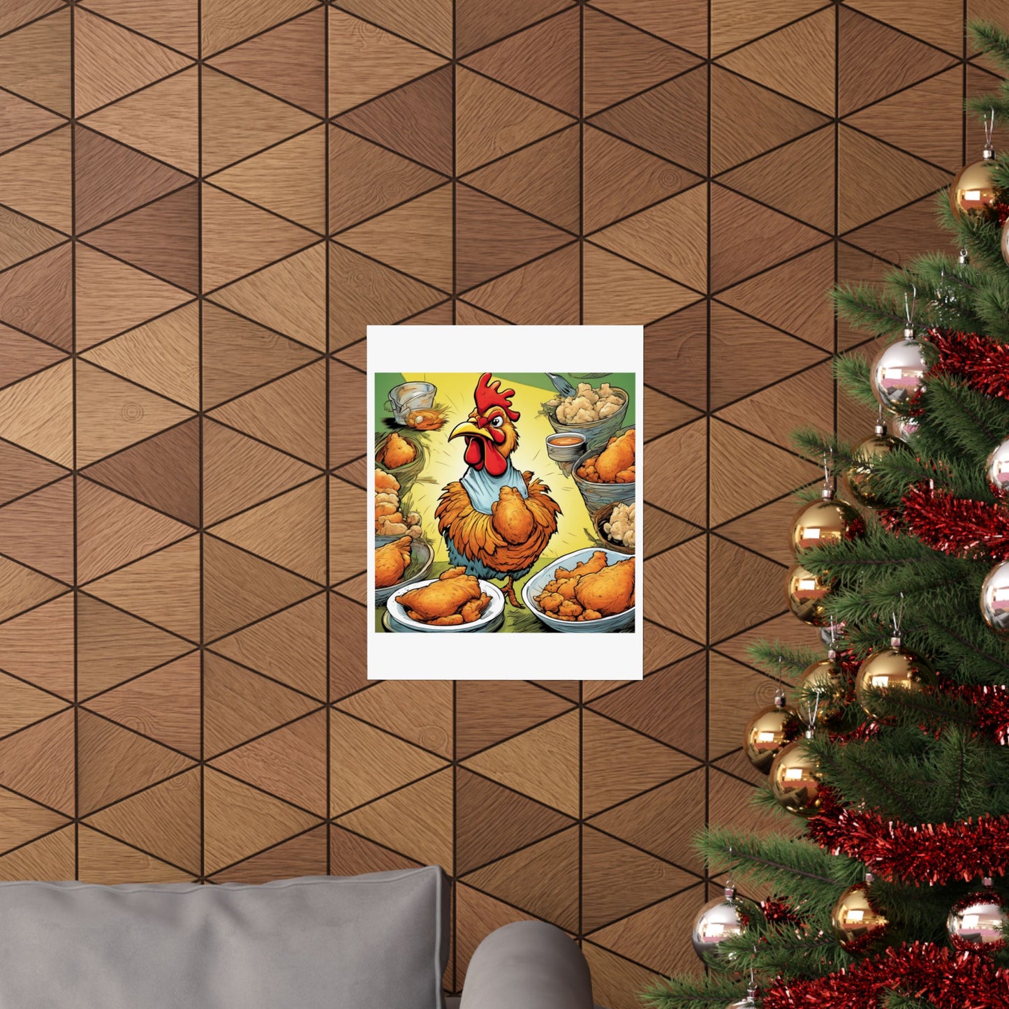 Funny Chicken Fried Food Comfort Food Art Poster