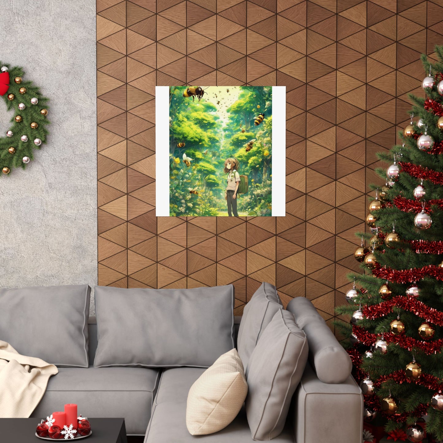 Bee Garden Explorer Anime Nature Art Poster