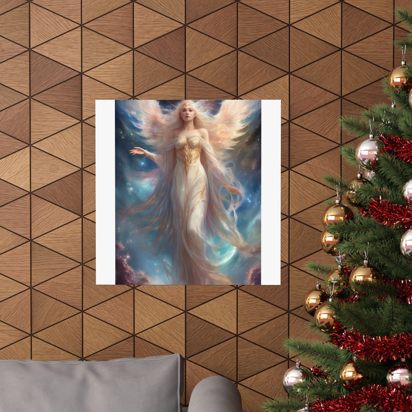 Celestial Winged Heroine Fantasy Portrait Poster