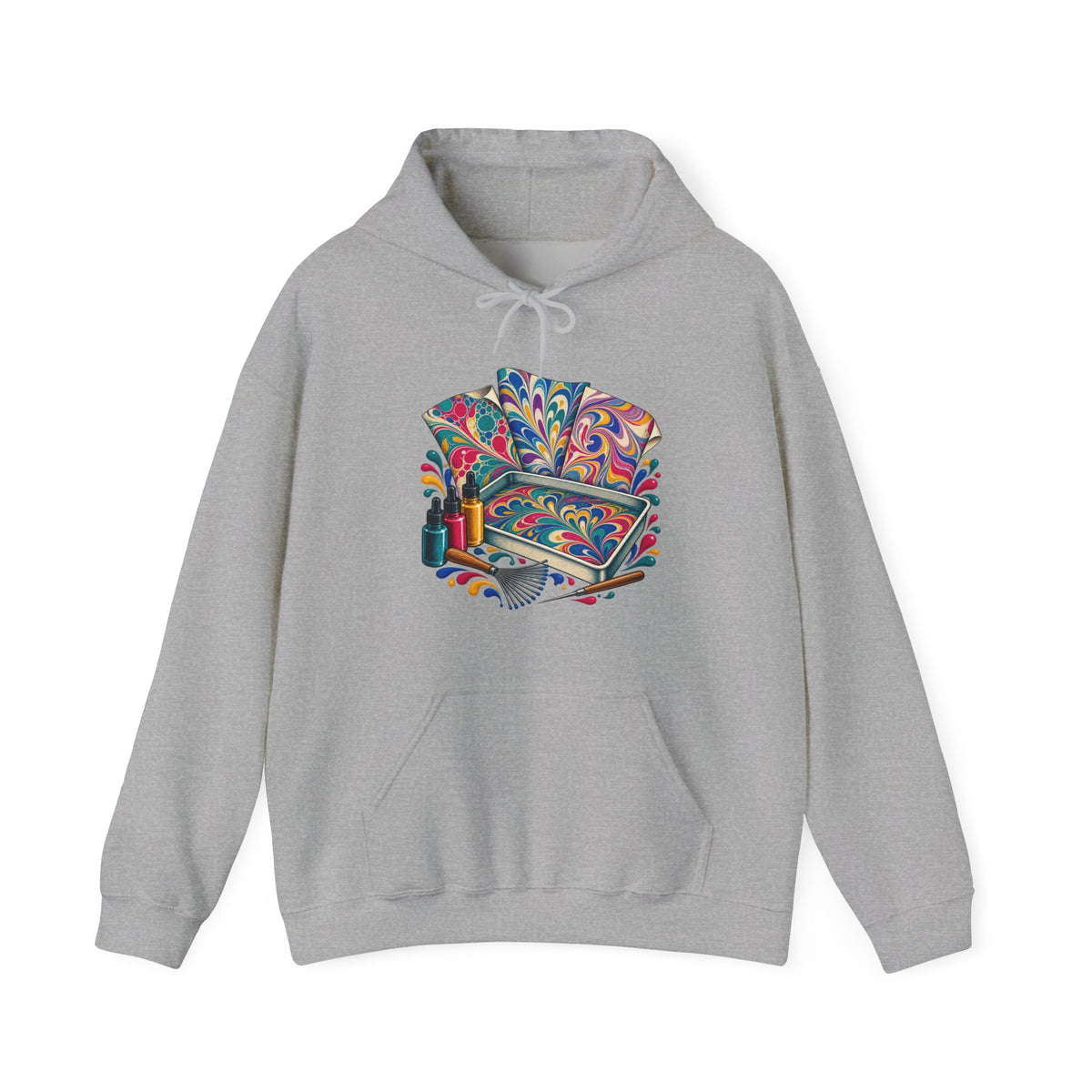 Colorful Paper Marbling Workshop Hoodie