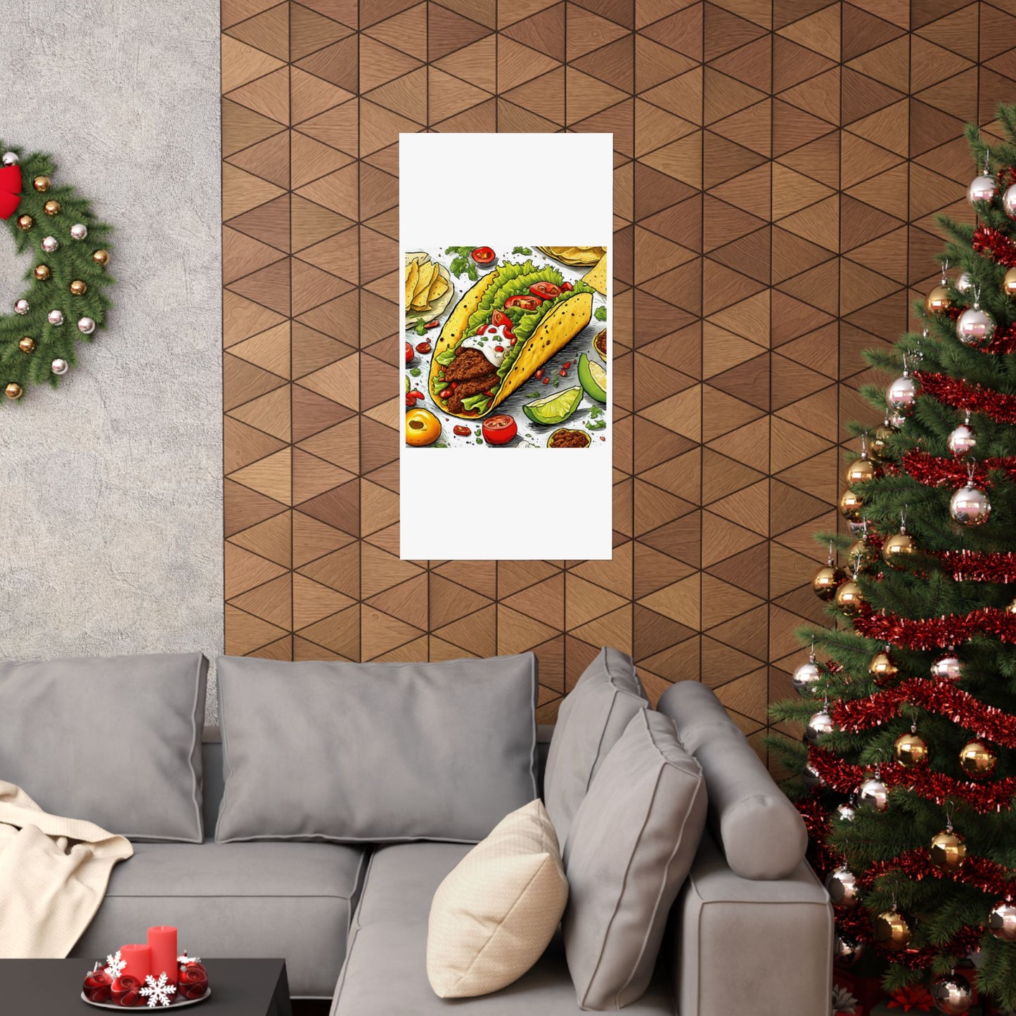 Bold Taco Illustration Foodie Gift Art Poster