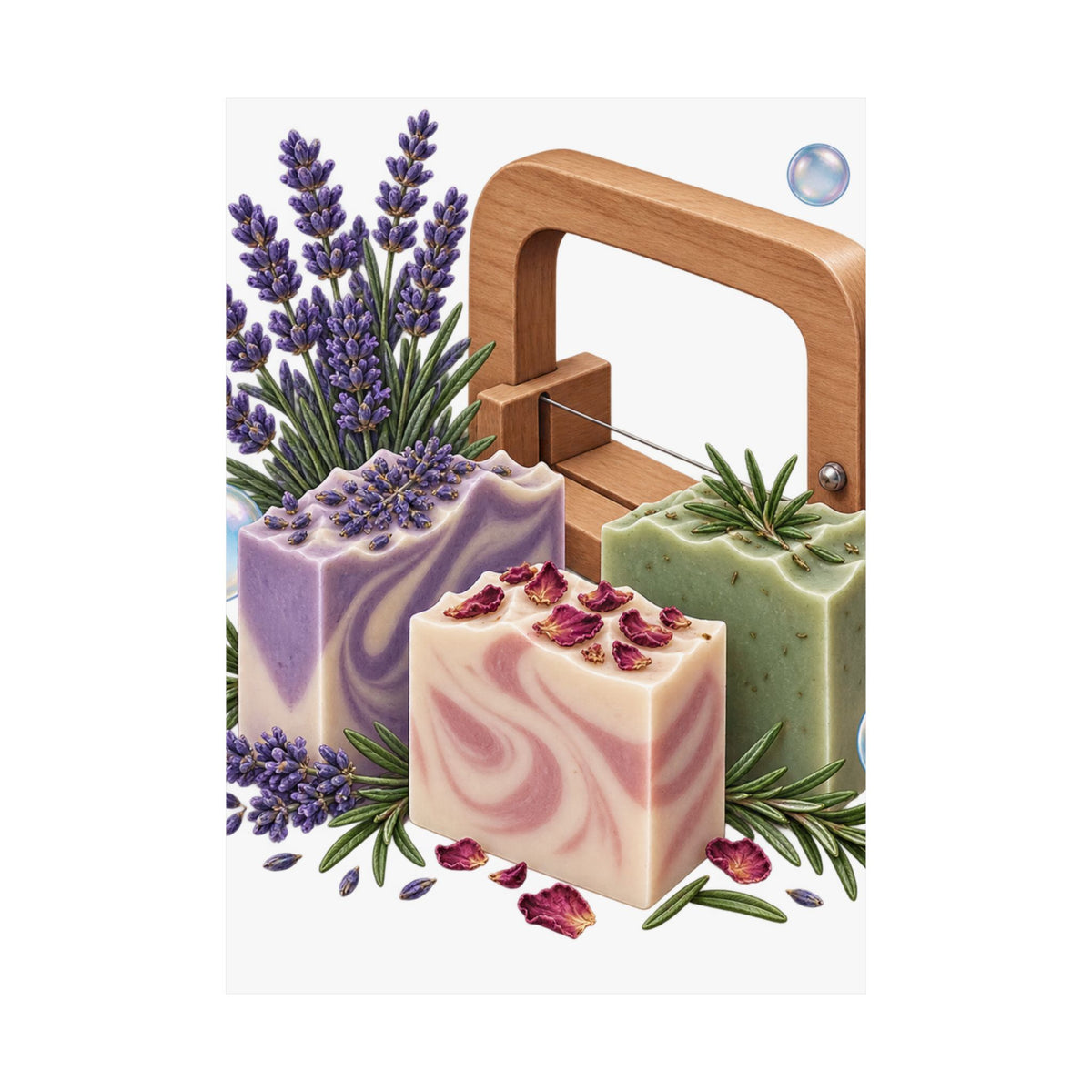 Botanical Soap Making Lavender and Herbs Poster
