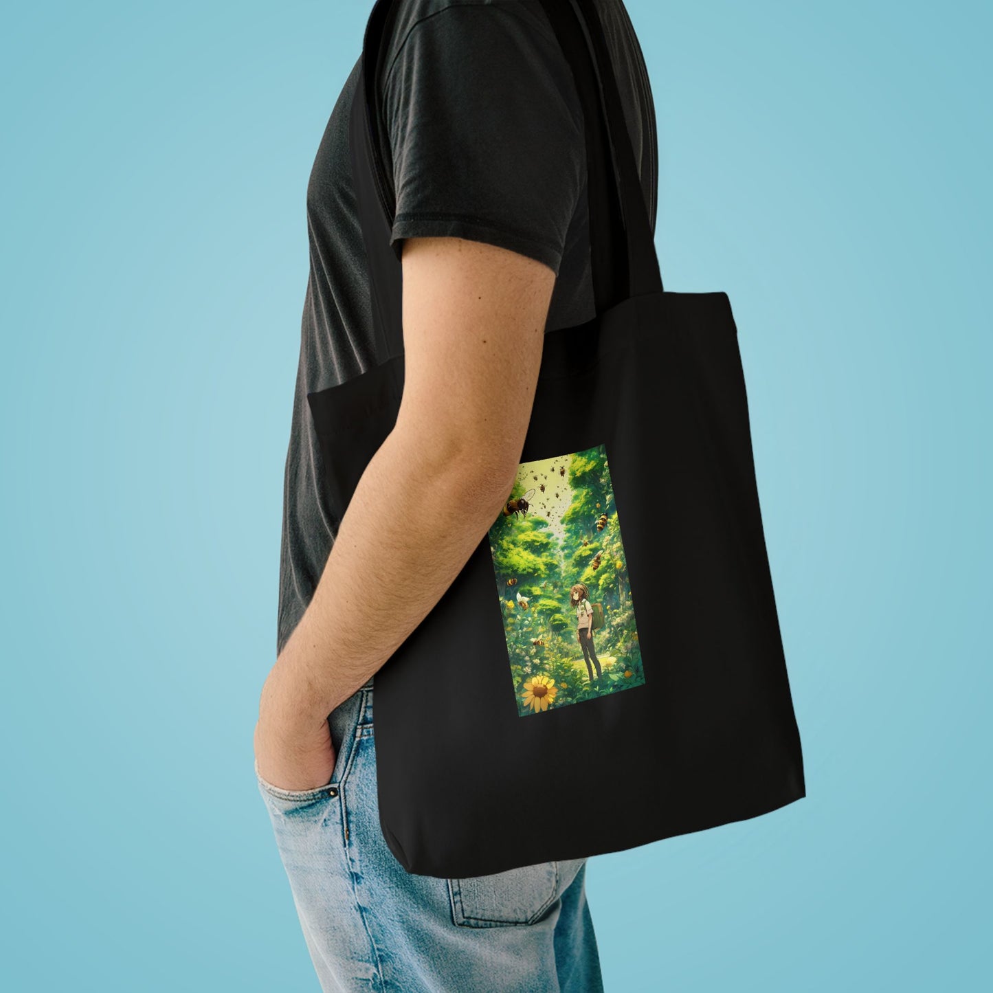 Bee Garden Explorer Anime Nature Art Tote Bag