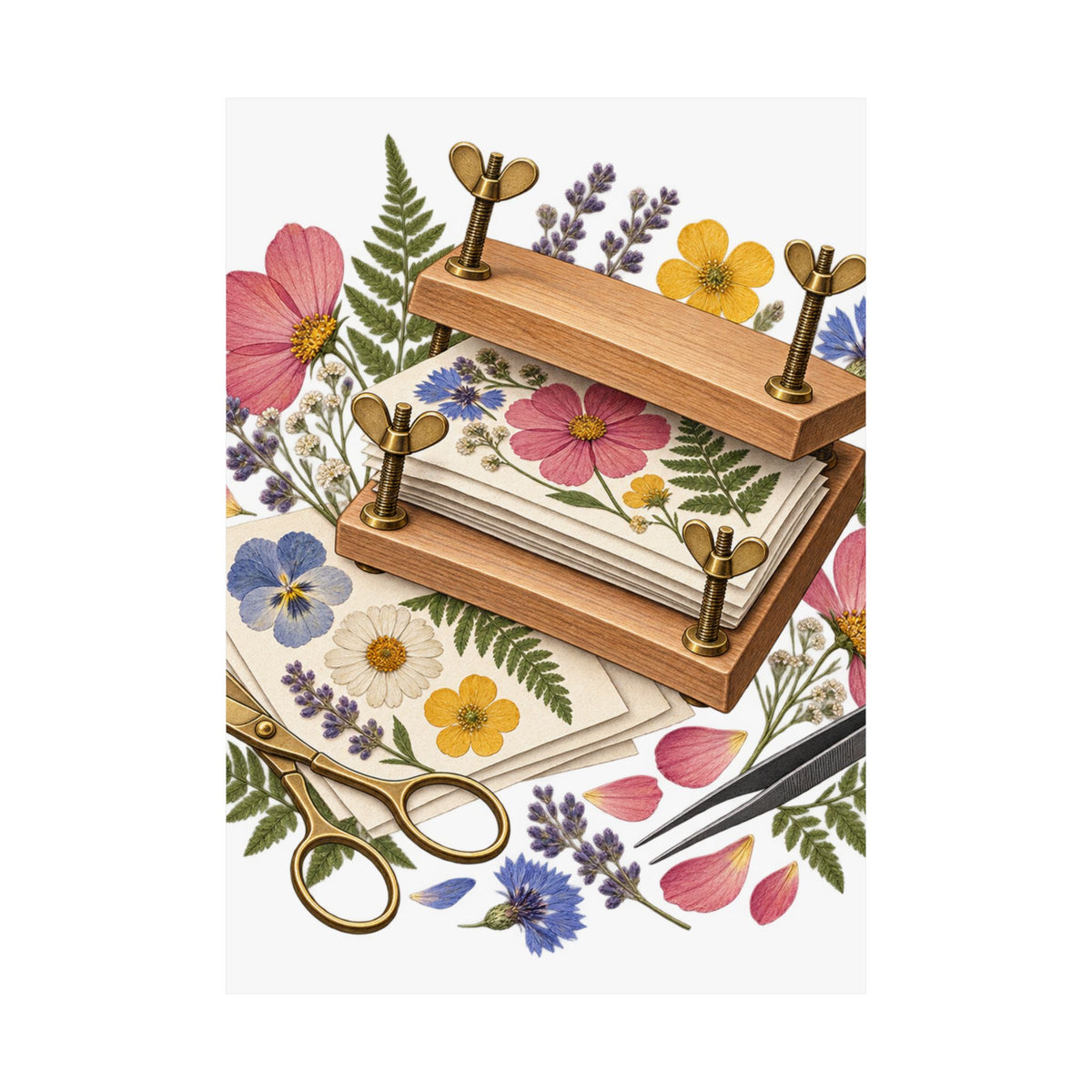 Botanical Flower Press Workshop Poster