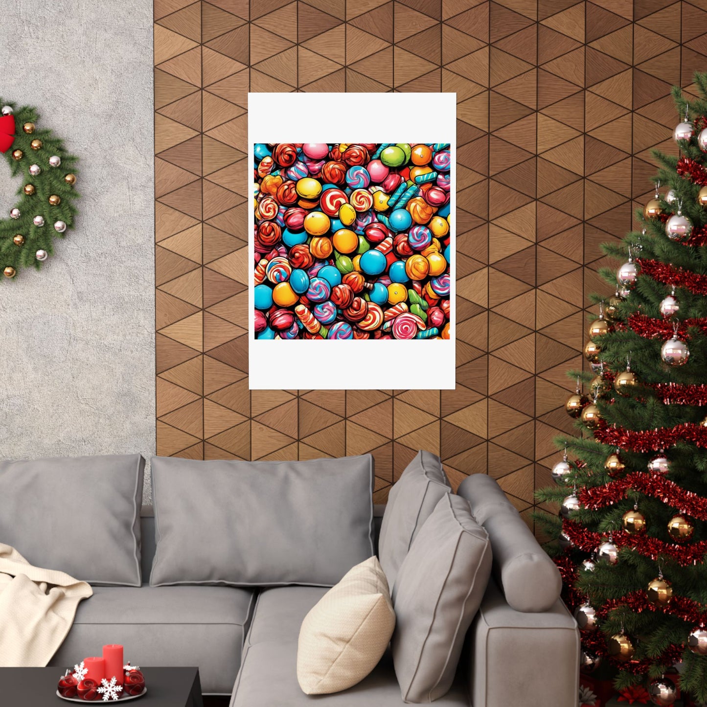 Colorful Candy Pattern Sweets Gift Art Poster