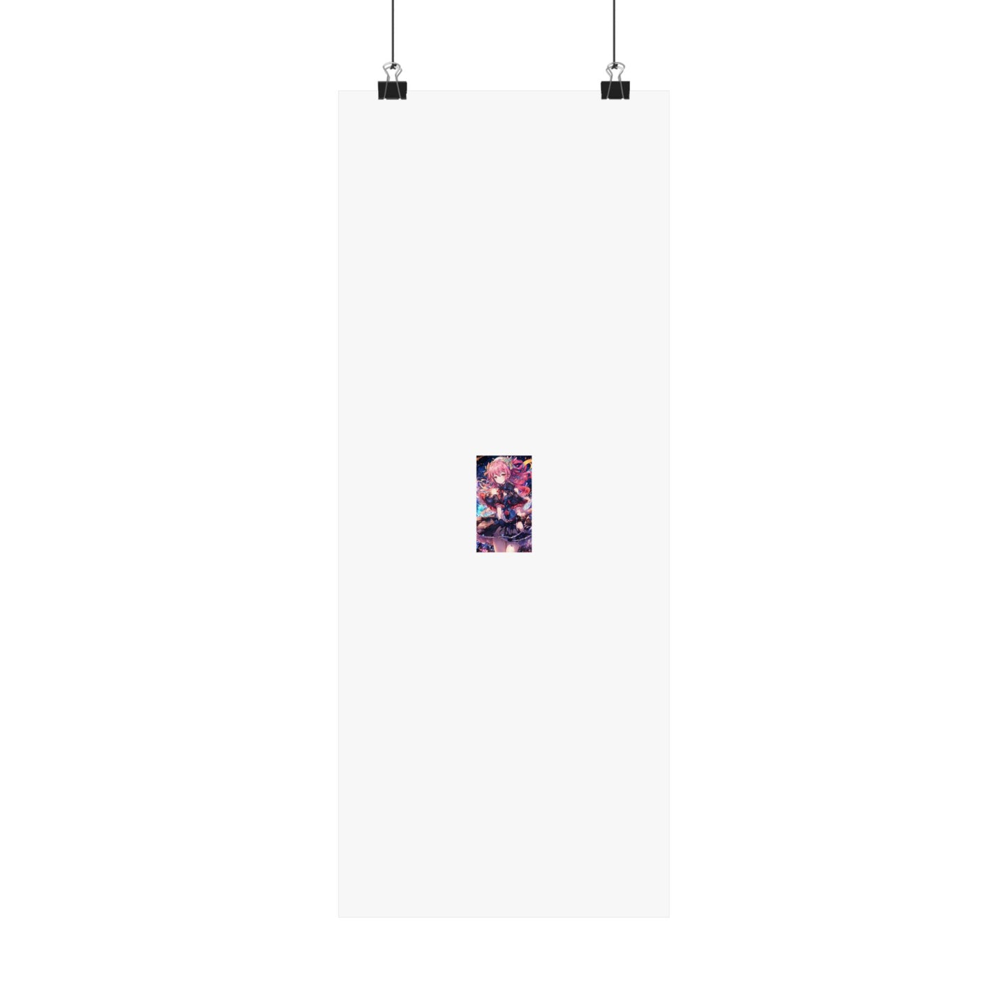 Pink Haired Fantasy Heroine Anime Portrait Poster Art