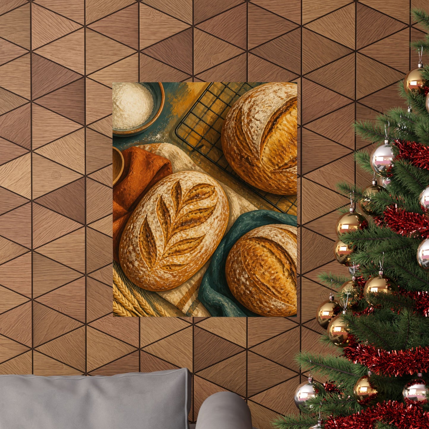 Artisan Bread Baking Still Life Poster