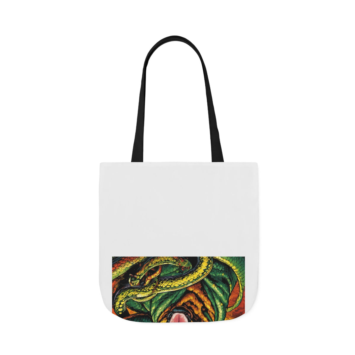 Surreal Serpent Hound Dark Fantasy Canvas Tote Bag
