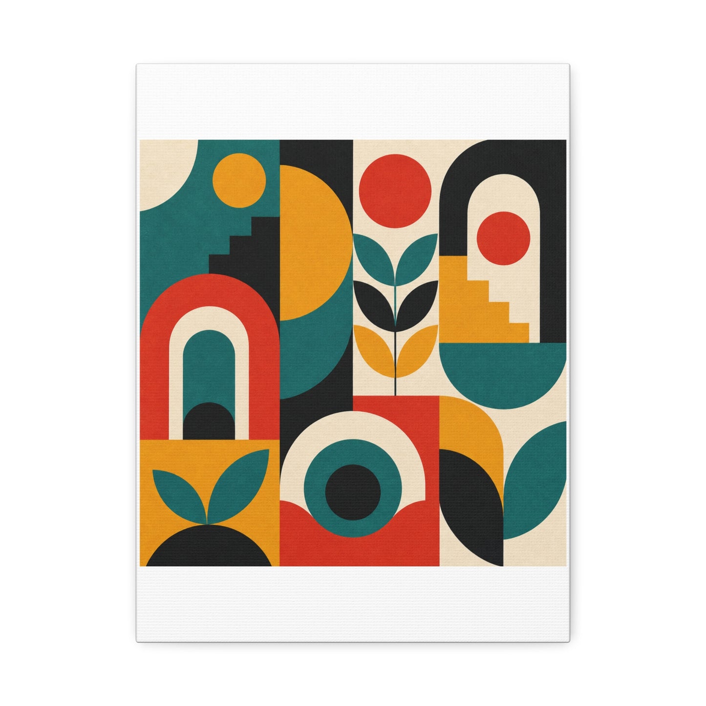 Mid Century Arches Botanical Geometric Canvas Art