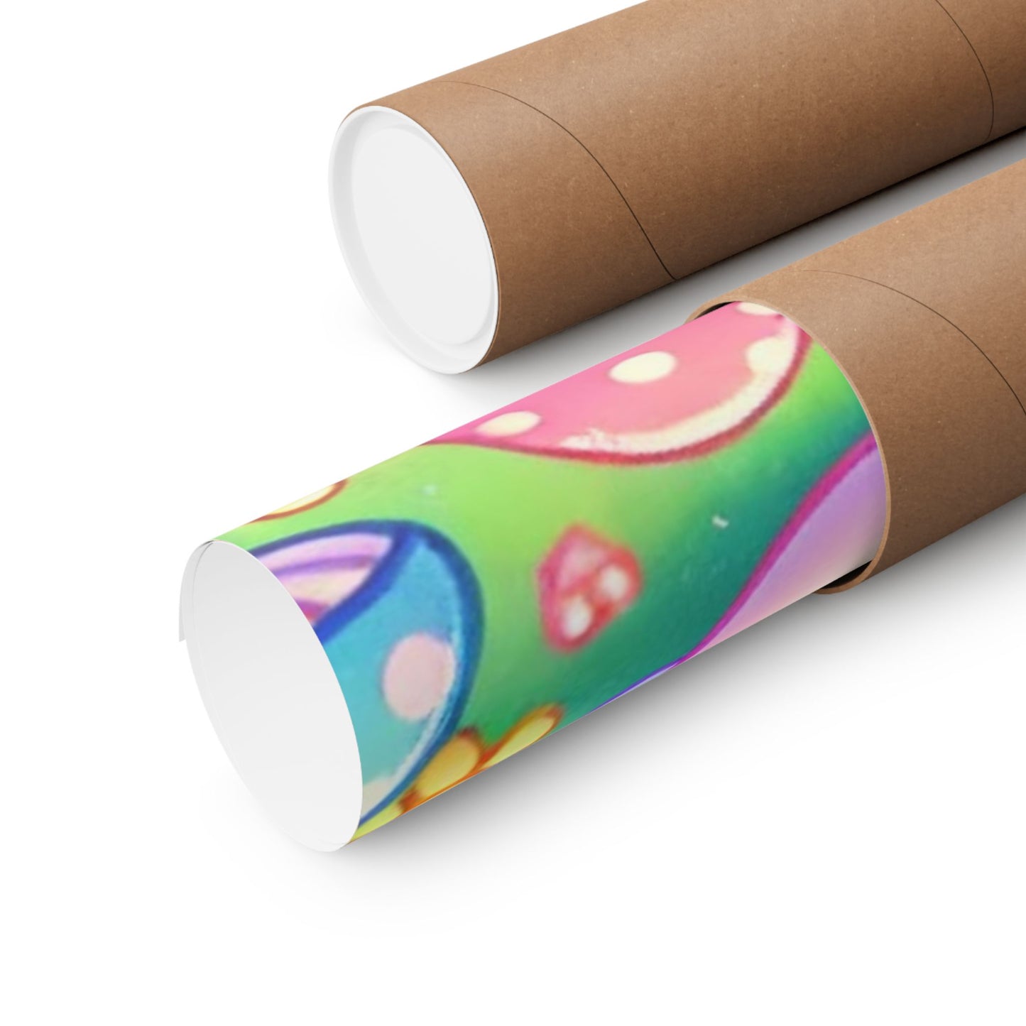 Pastel Panda and Bunny Rainbow Garden Wall Art Poster