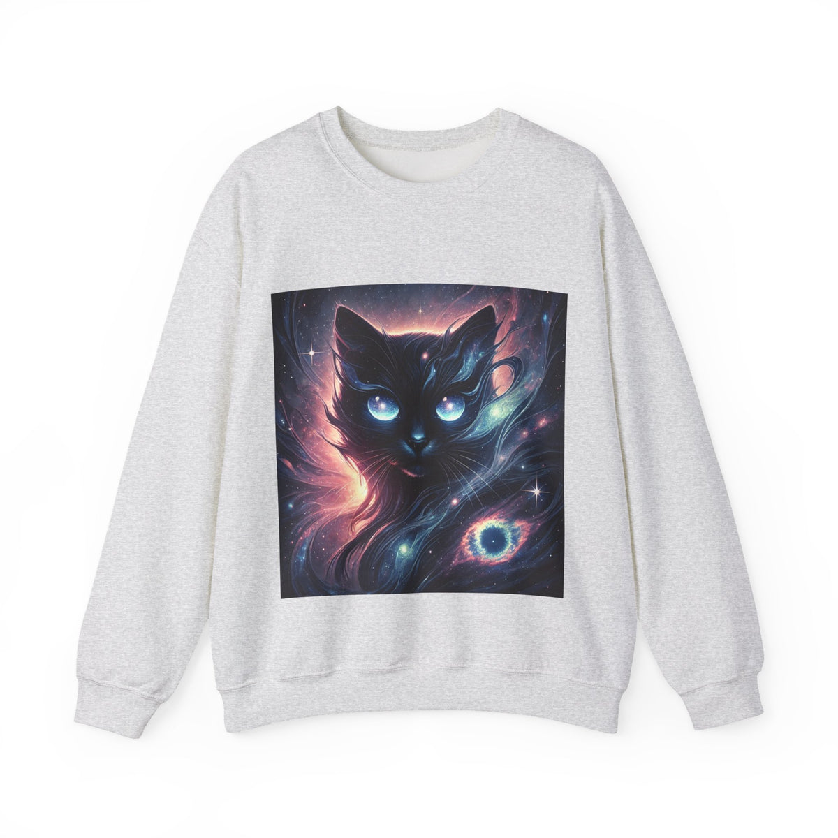 Cosmic Black Cat Galaxy Celestial Sweatshirt