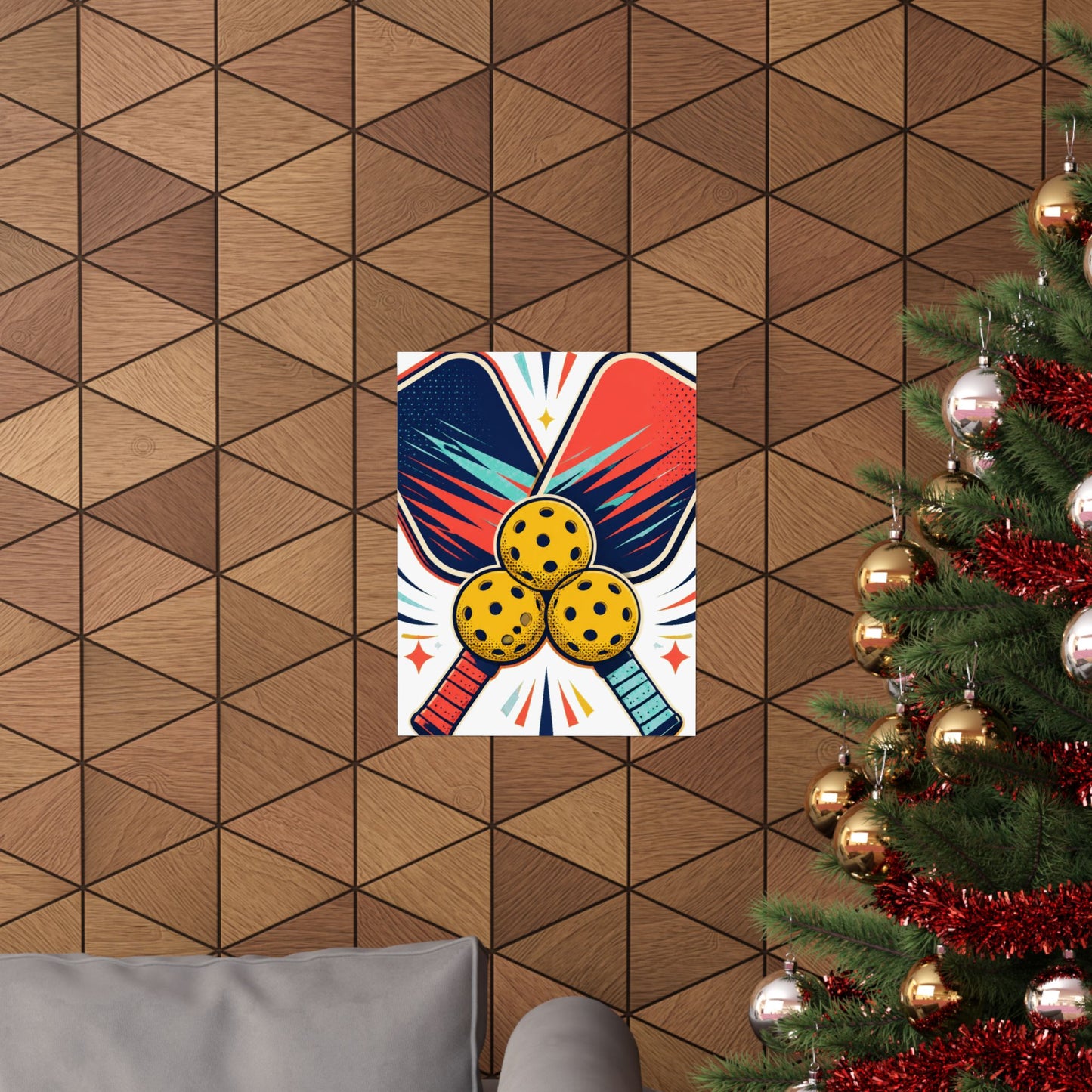 Retro Pickleball Paddles Recreational Sports Art Poster