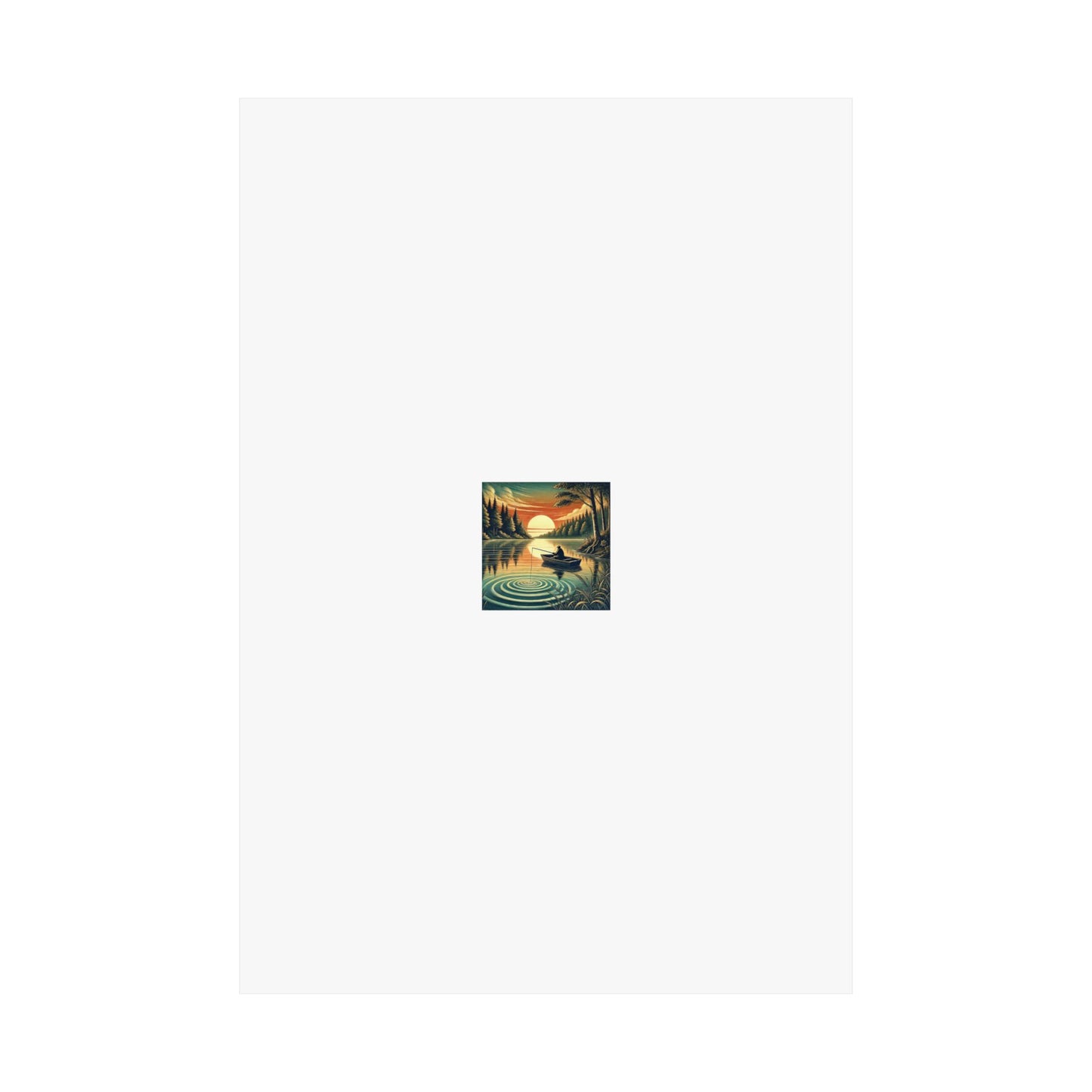 Sunset Lake Fishing Retreat Poster Lake House Fishing Wall Art Gift