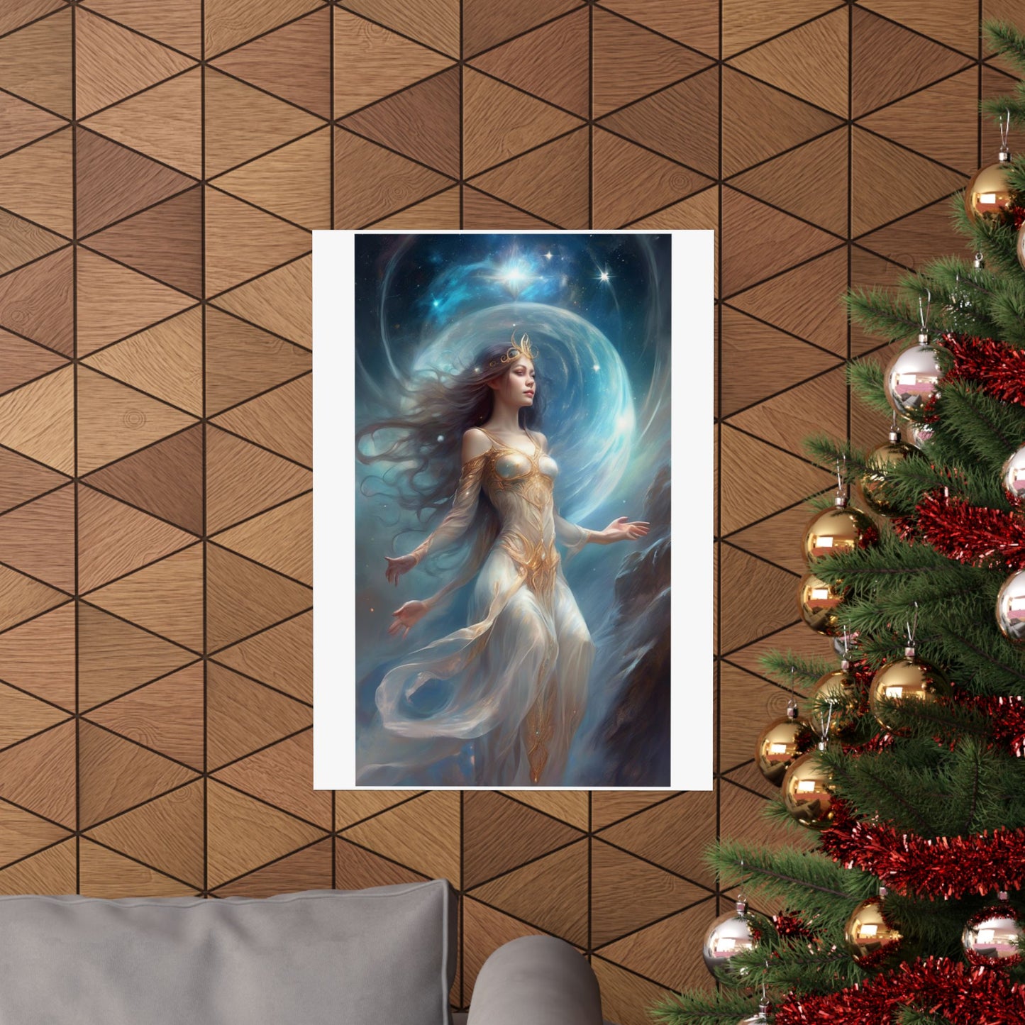 Lunar Celestial Queen Fantasy Portrait Poster
