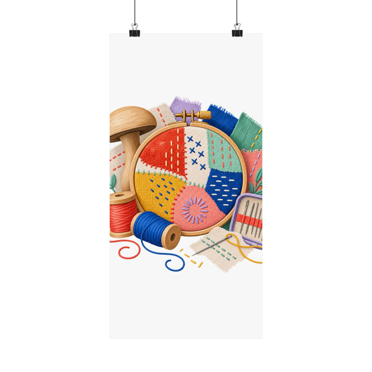 Colorful Visible Mending Workshop Poster