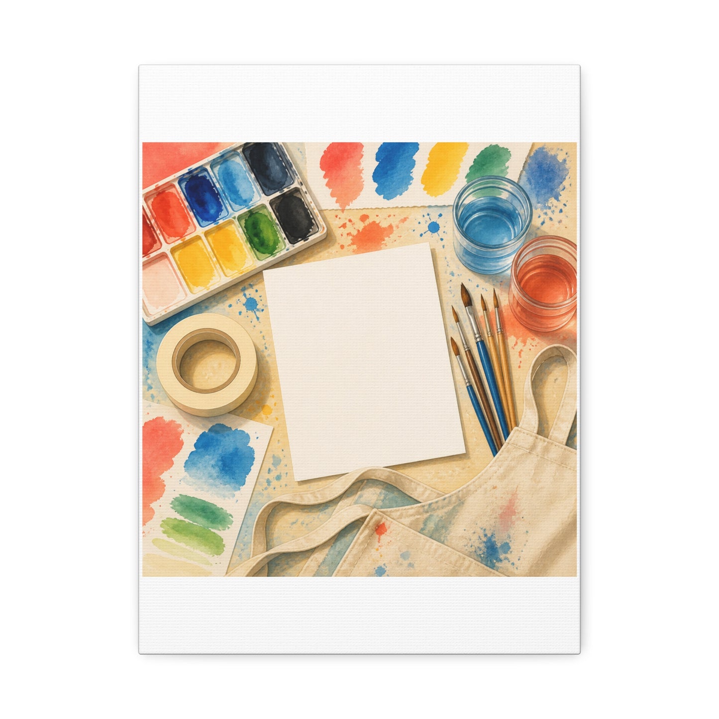 Bright Watercolor Painting Hobby Art Canvas Art