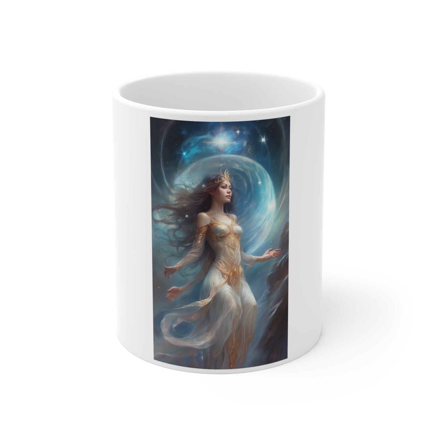 Lunar Celestial Queen Fantasy Portrait Coffee Mug