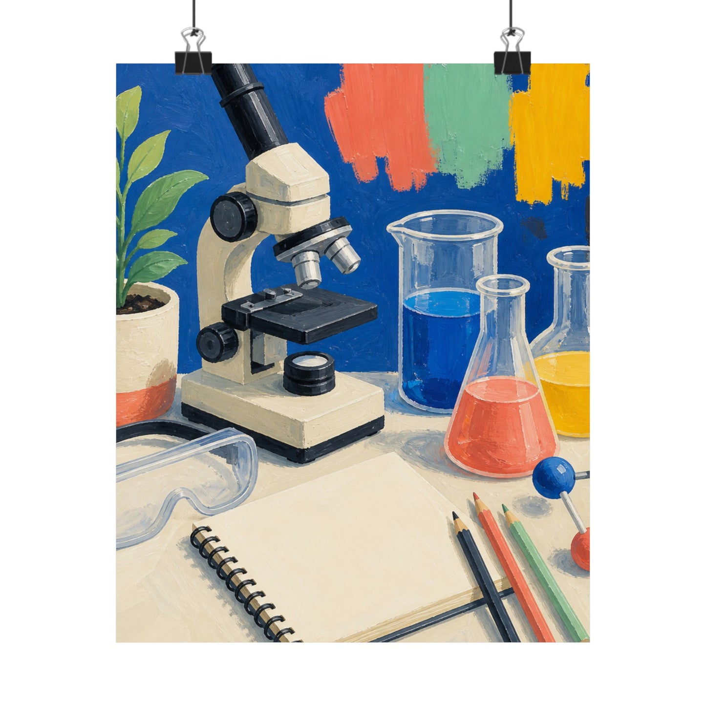 Colorful Science Lab Learning Art Poster