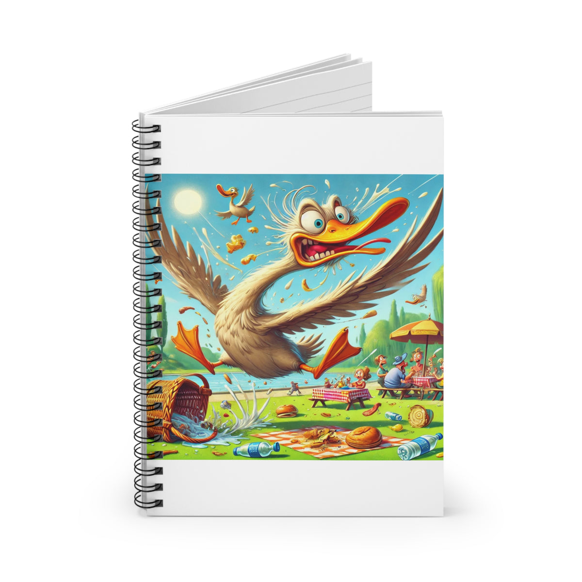 Chaotic Picnic Duck Funny Summer Spiral Notebook