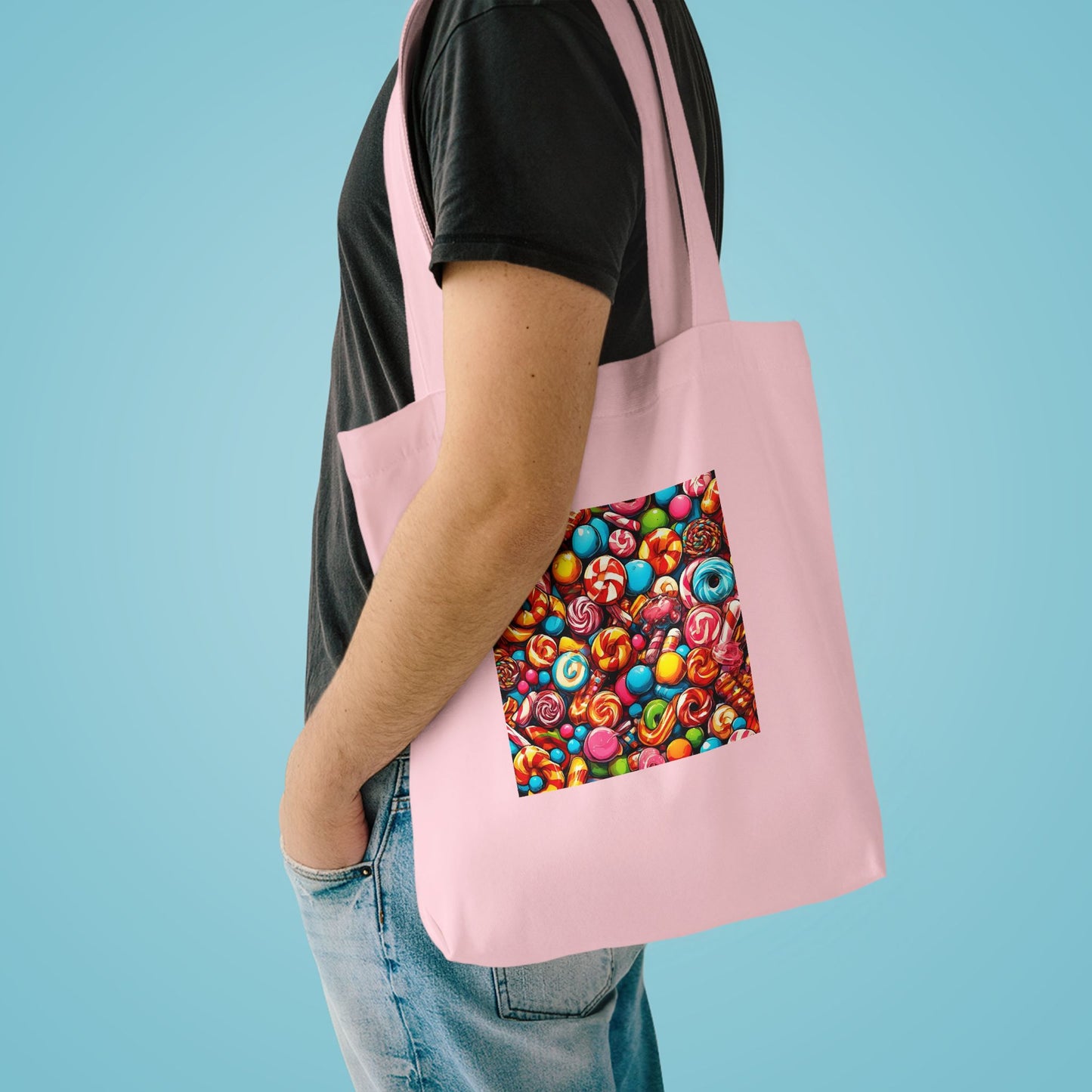 Colorful Candy and Lollipop Pattern Tote Bag