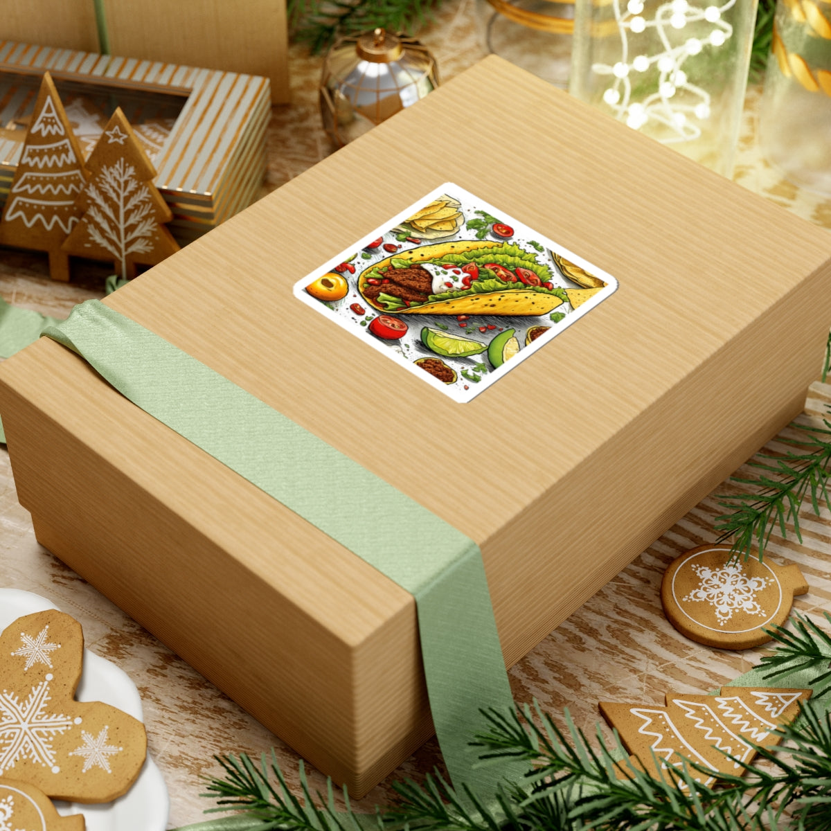 Bold Taco Illustration Foodie Gift Art Sticker