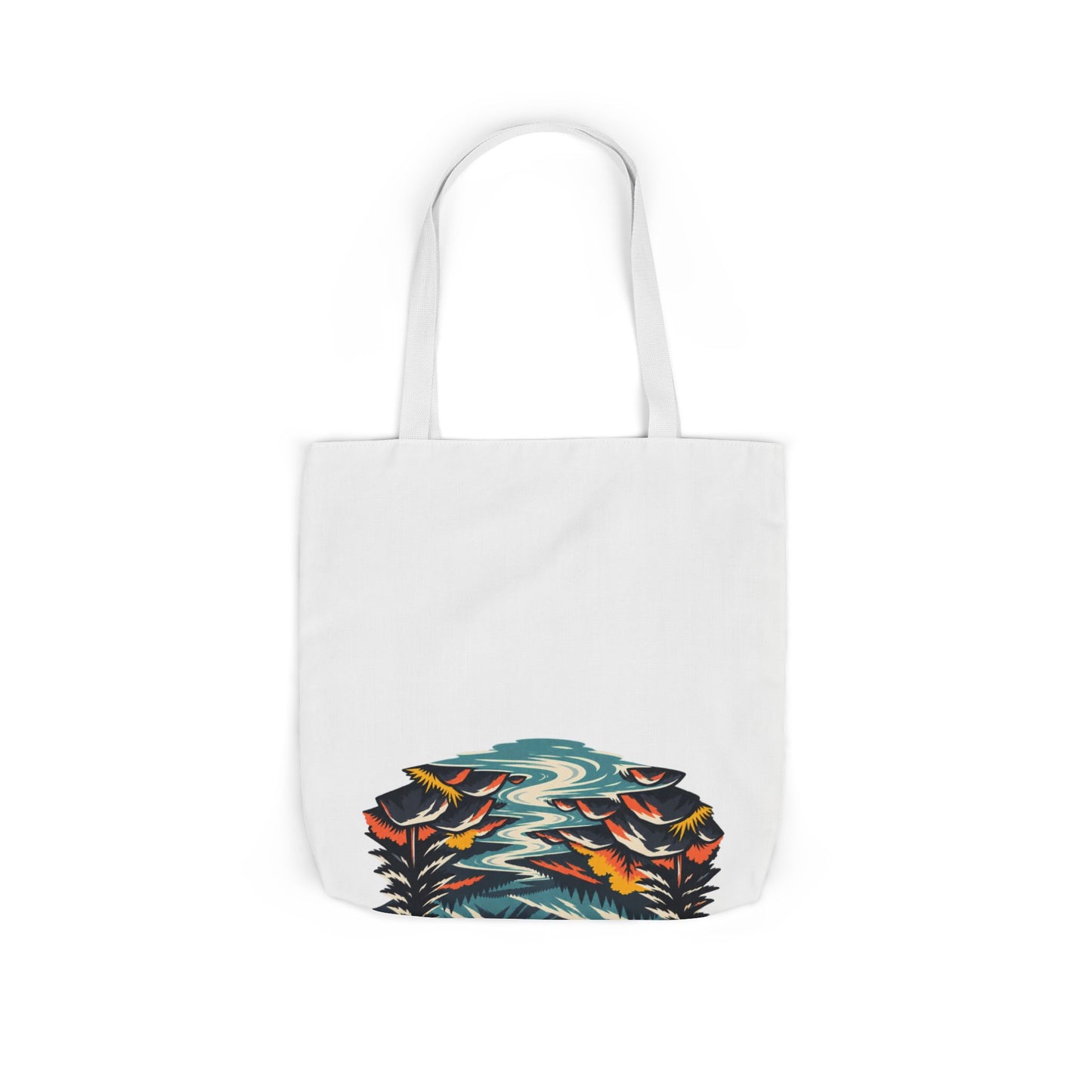 Alpine Sunrise River Mountain Adventure Tote Bag