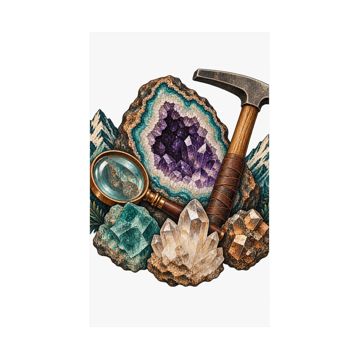 Vintage Geode and Rockhounding Field Kit Poster