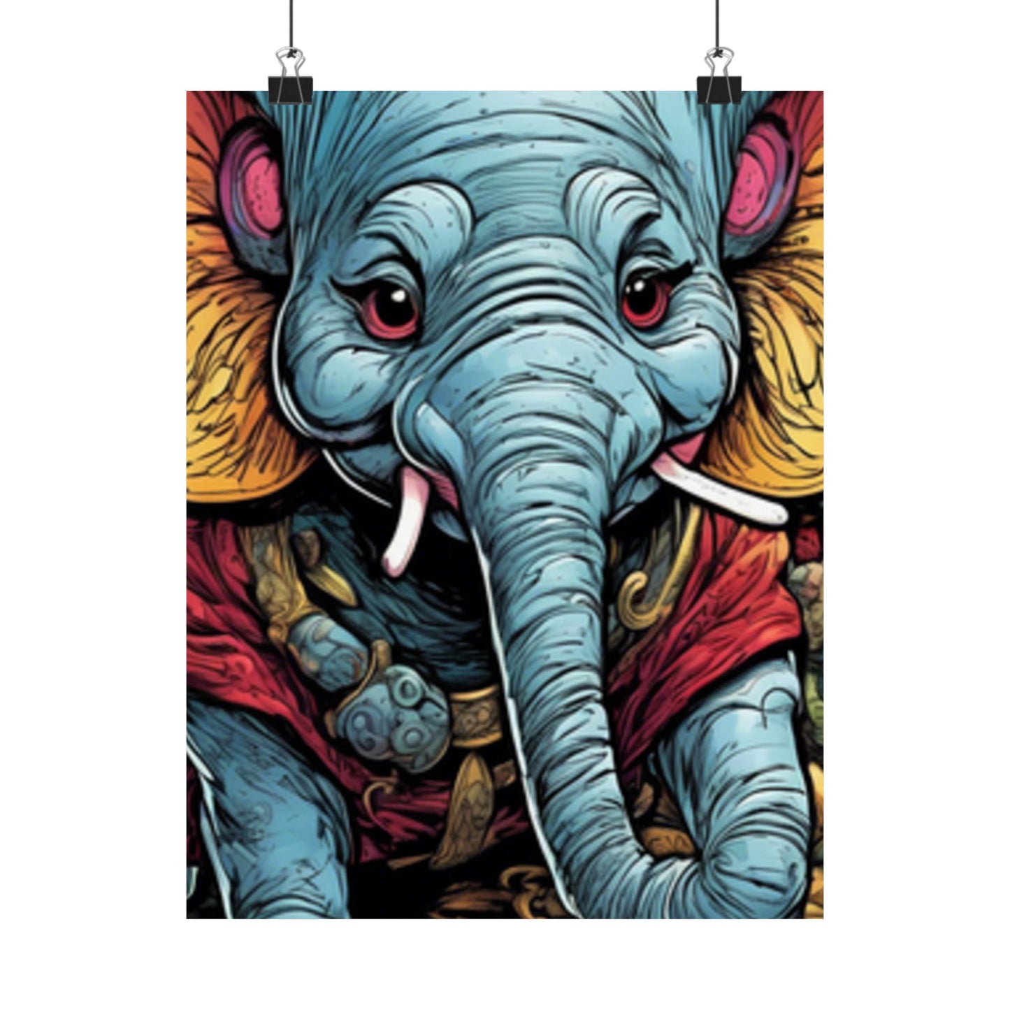 Colorful Elephant Garden Parade Wildlife Wall Art Poster