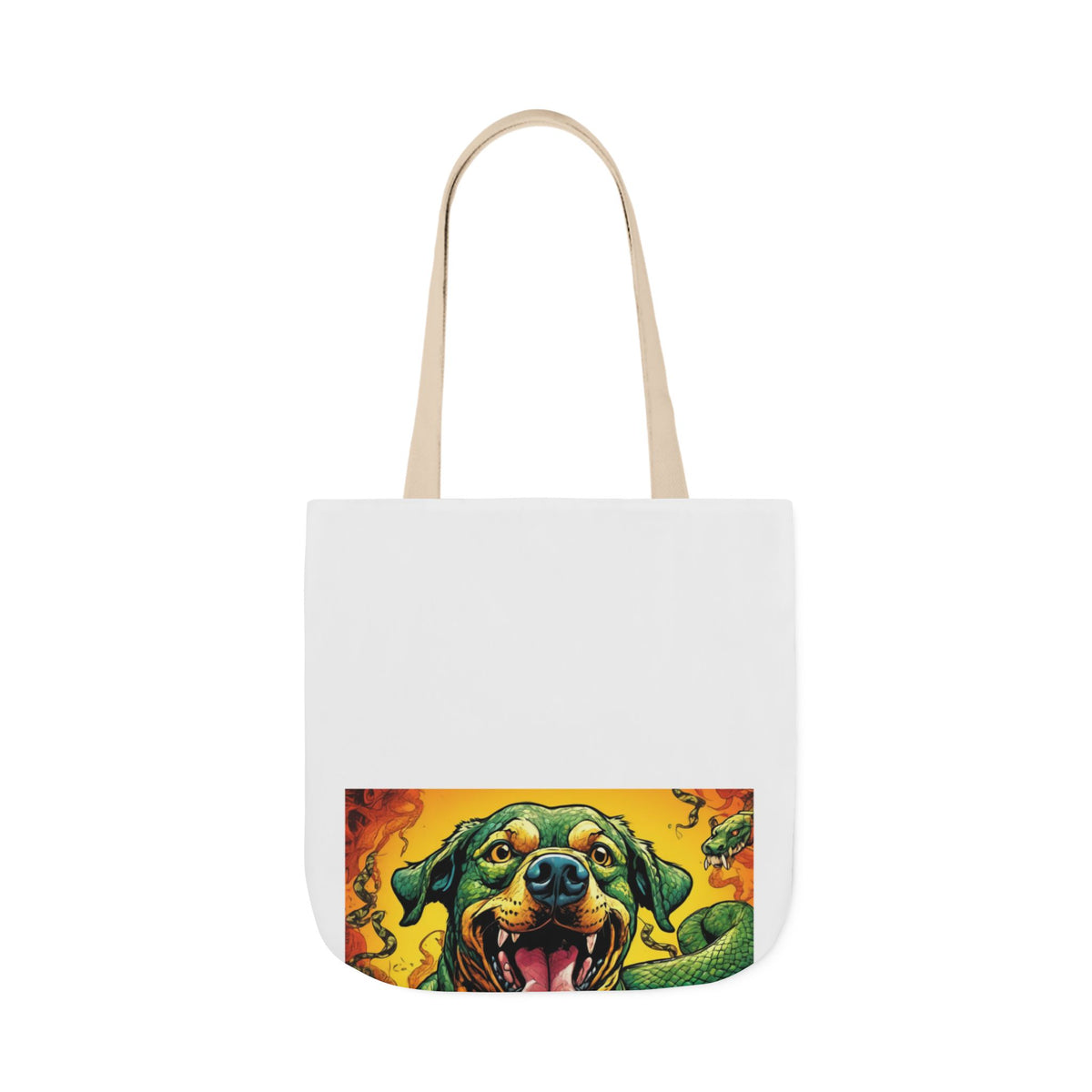 Surreal Serpent Hound Dark Fantasy Canvas Tote Bag